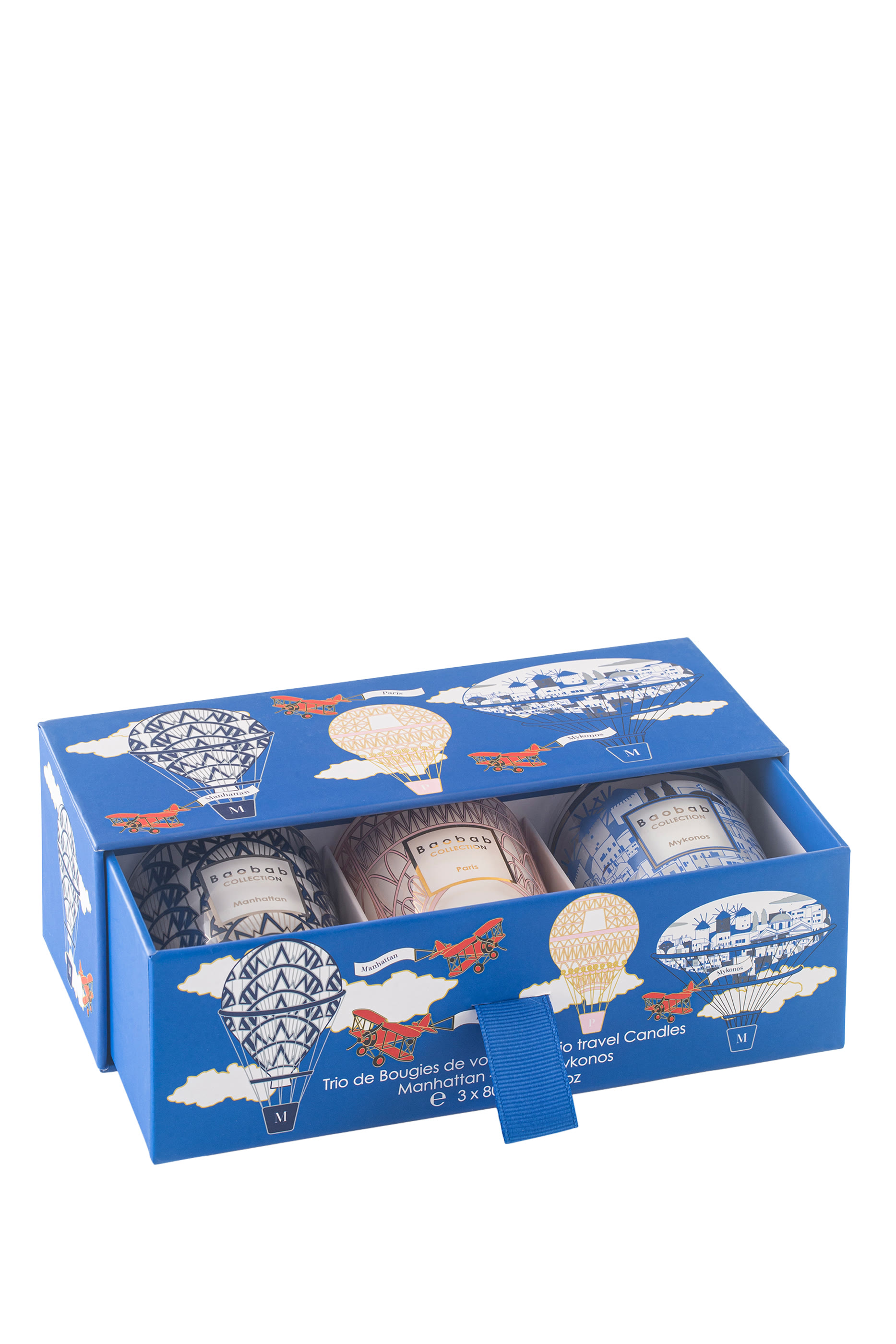 Trio Travel Candles My First Baobab Manhattan-Paris-Mykonos