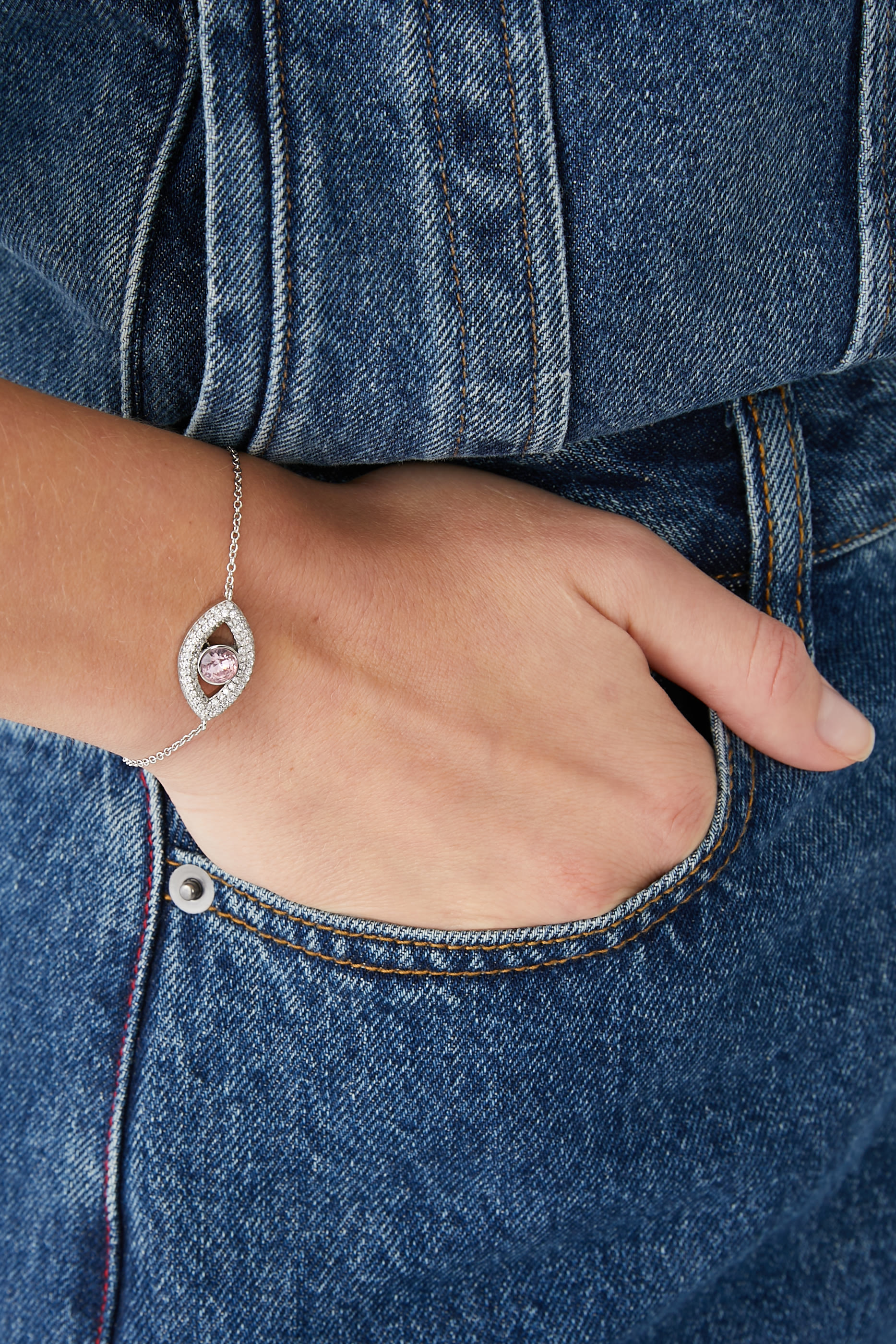 Pave Eye Chain Bracelet