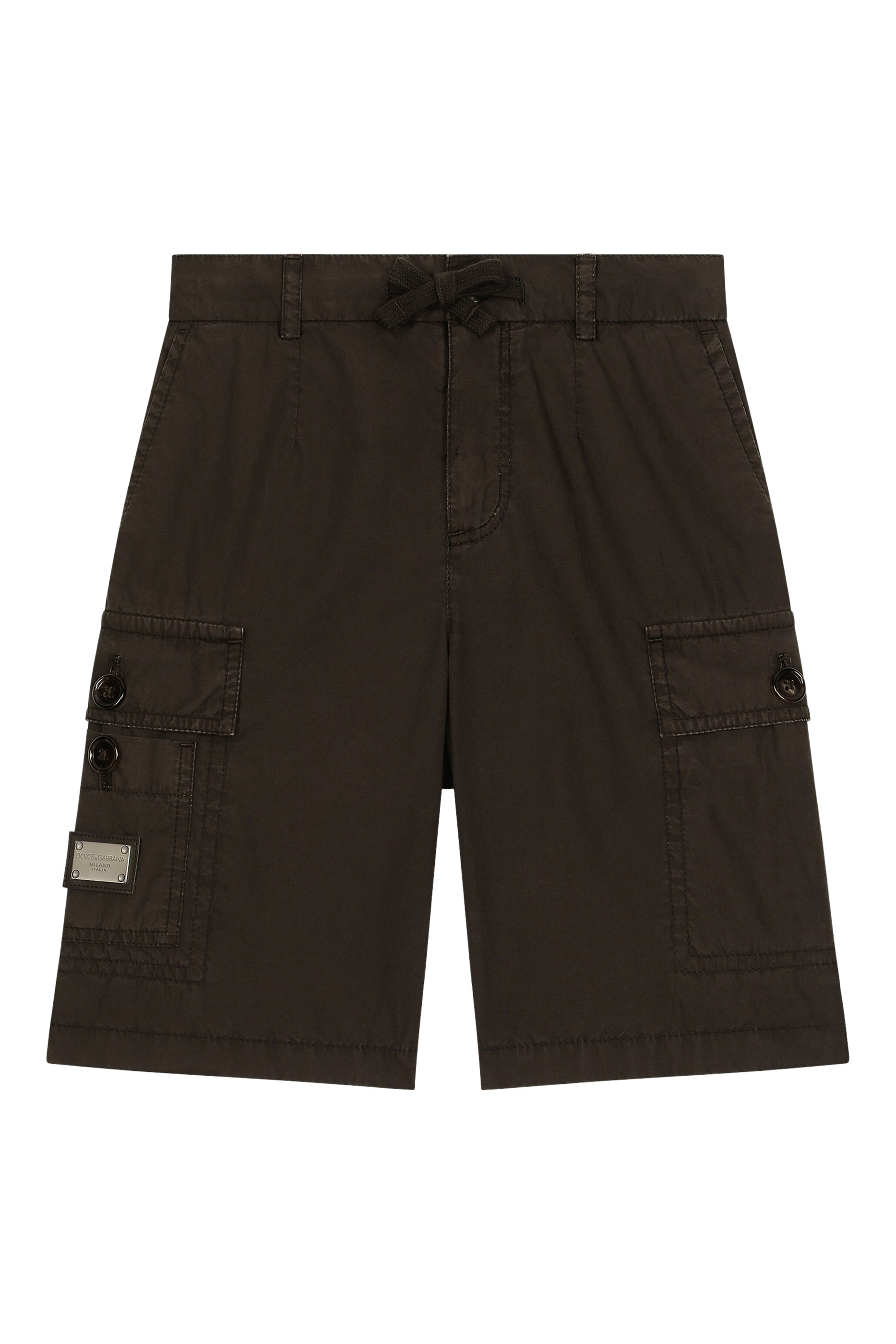 Kids Poplin Cargo Shorts with Branded Tag
