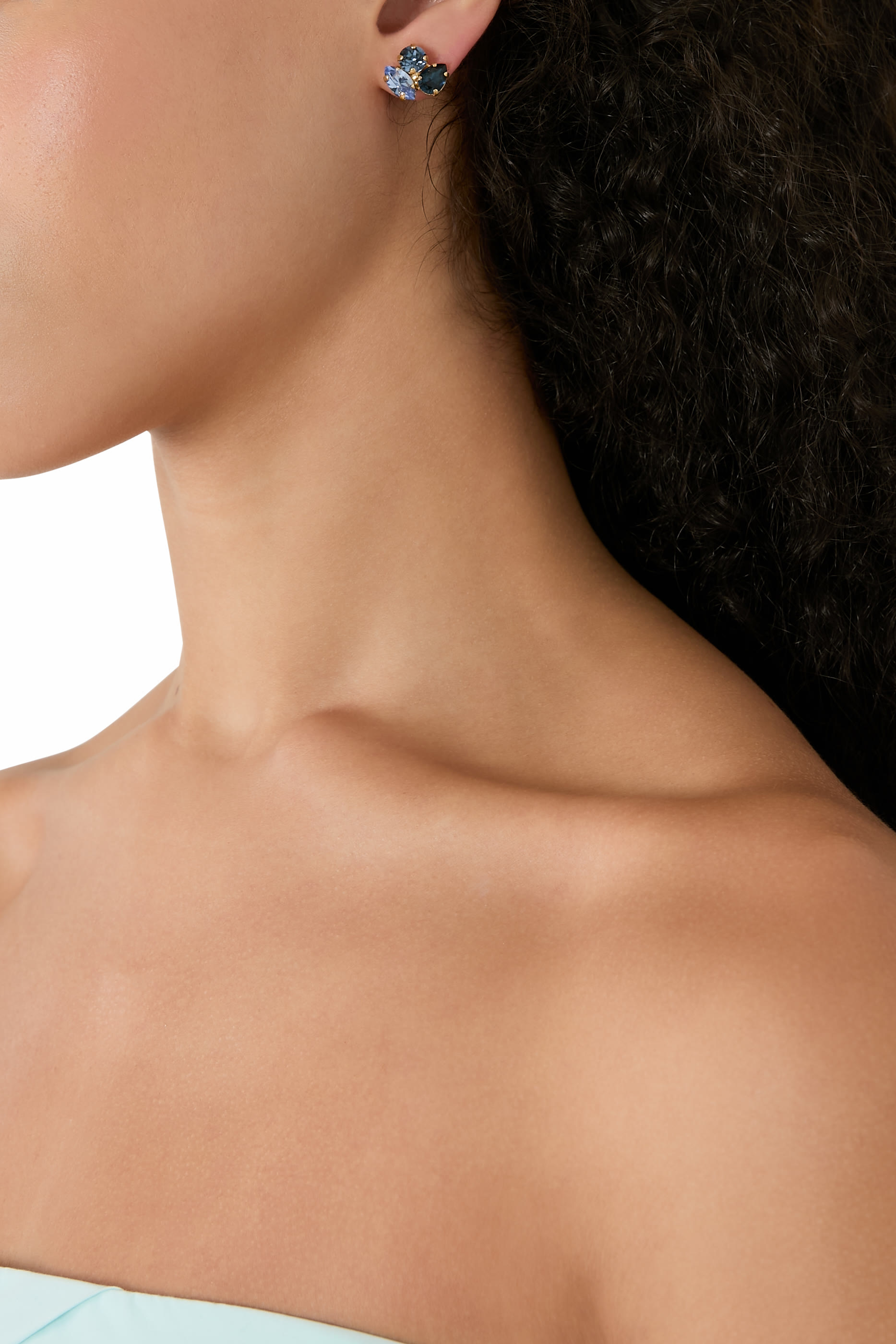 Ana Earrings in Golden Combo, 18K Gold Plated Raw Brass &  Swarovski Crystals