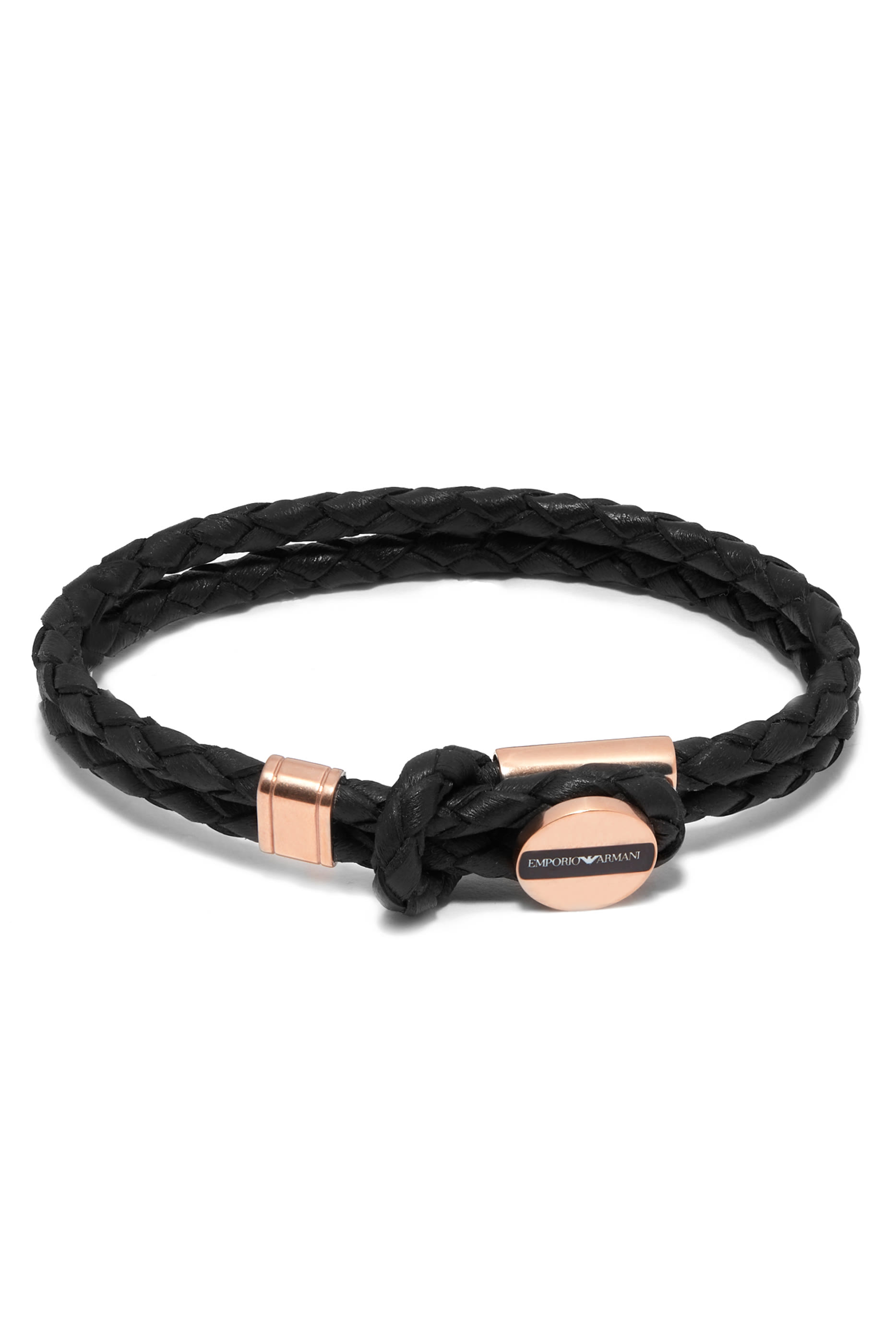 Braided Signature Bracelet, Stainless Steel & Leather