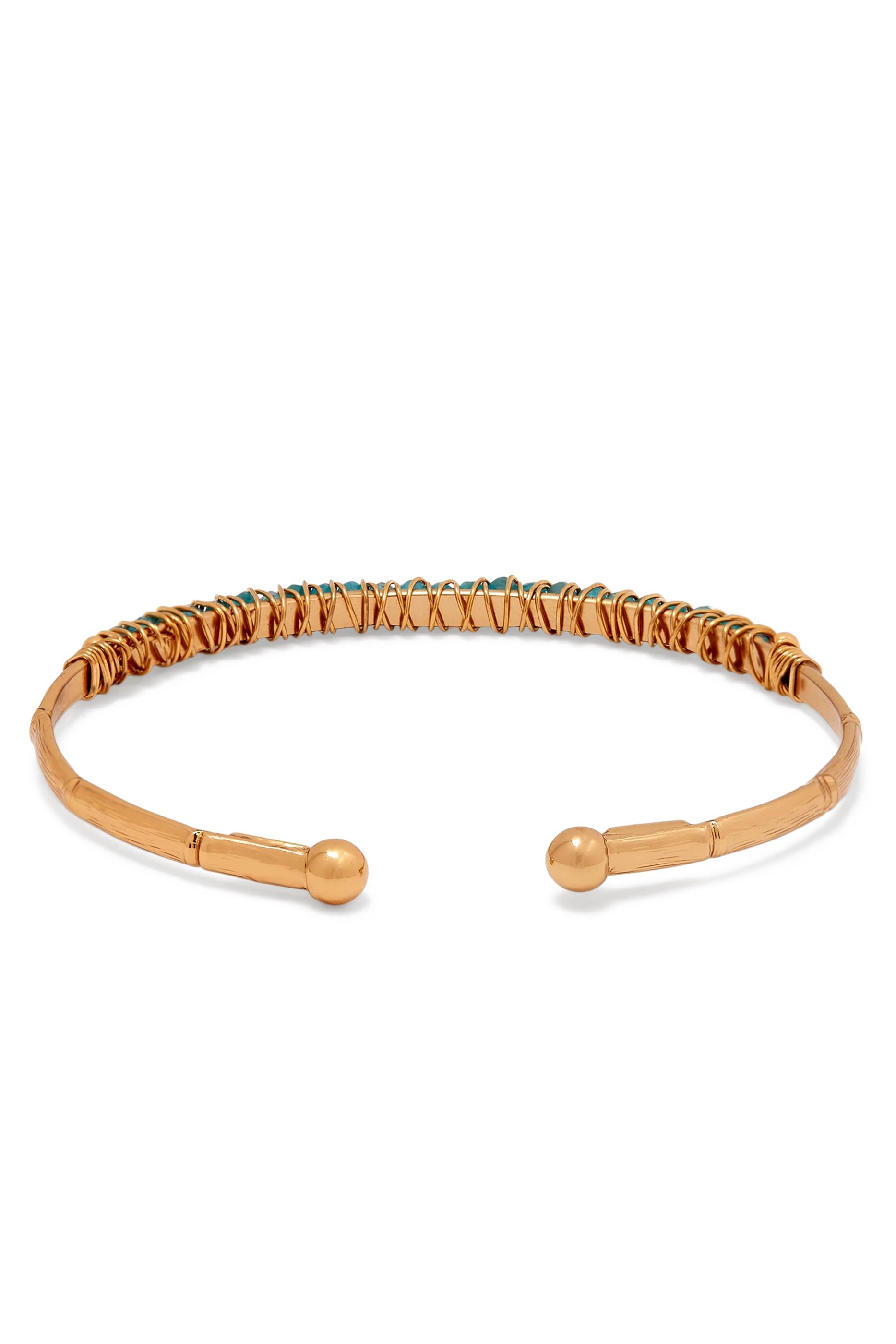 Lyre Bangle Bracelet, Gold-Plated Metal