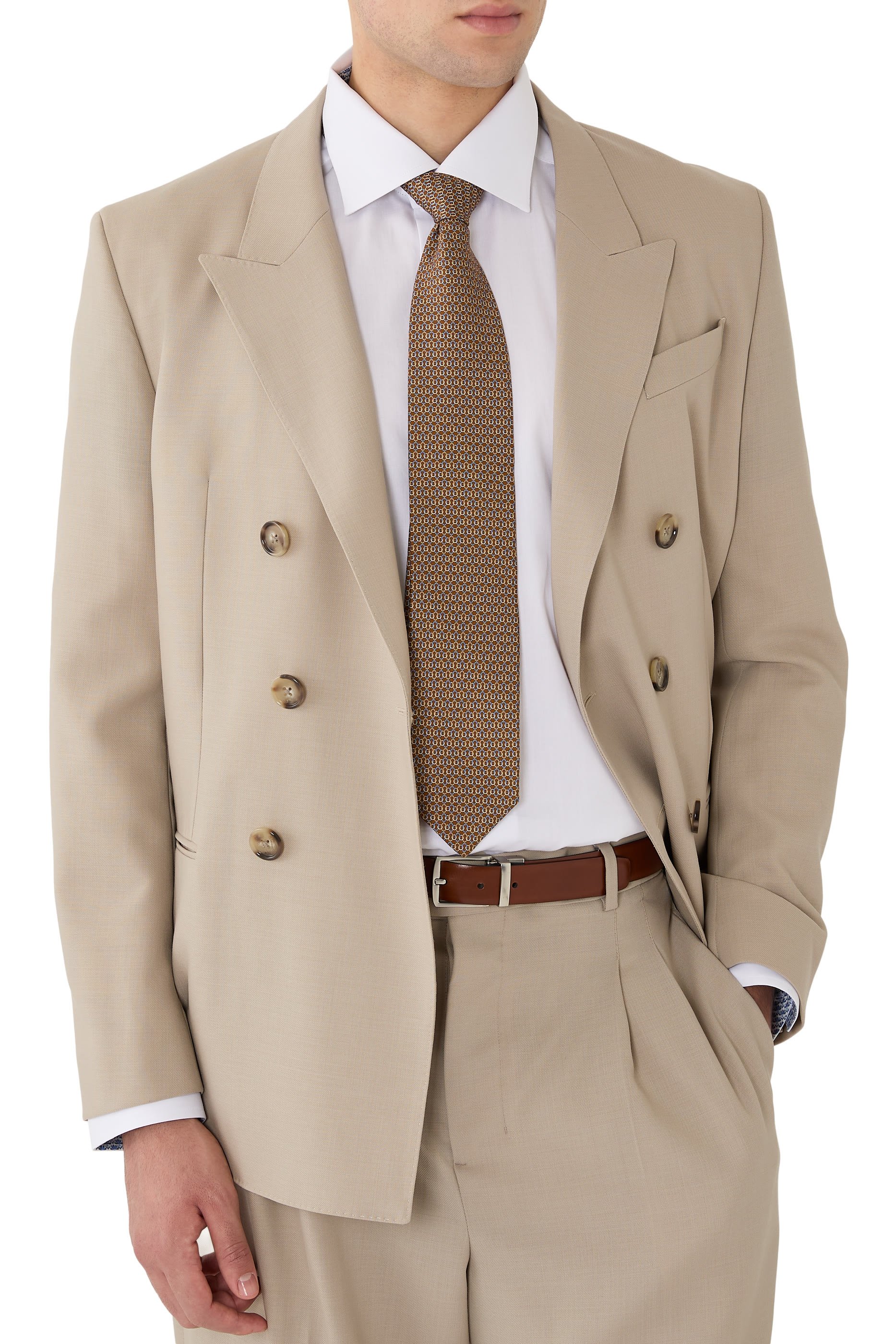 Geometric Print Silk Tie