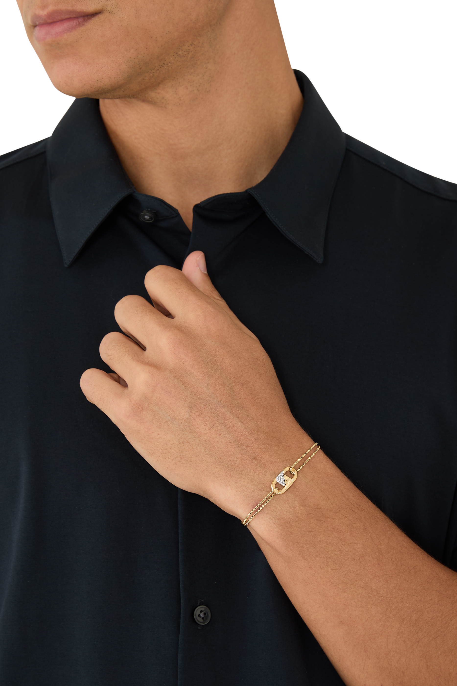 Gold-Tone Stainless Steel ID Bracelet