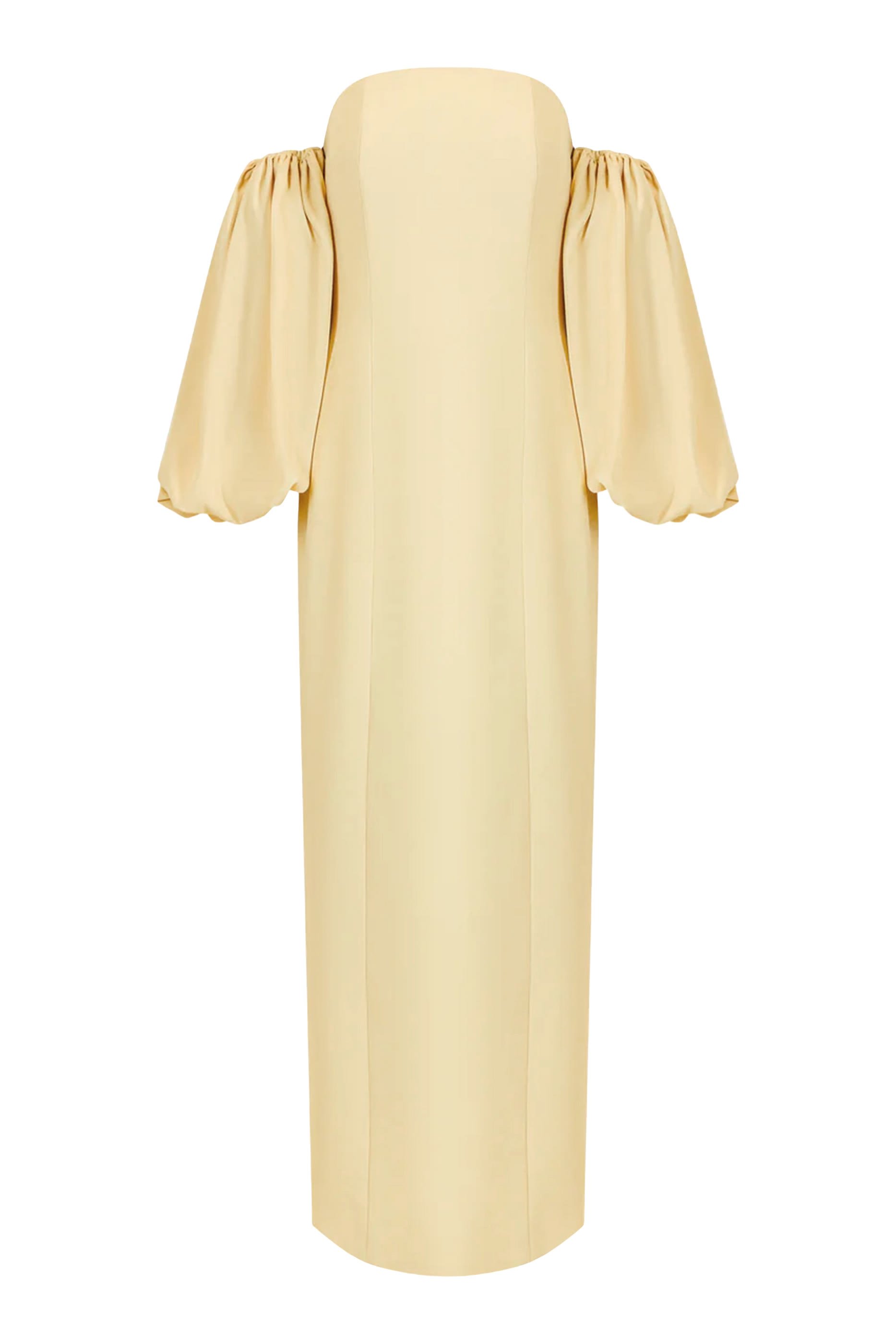 Off-Shoulder Crepe Skinny Gown