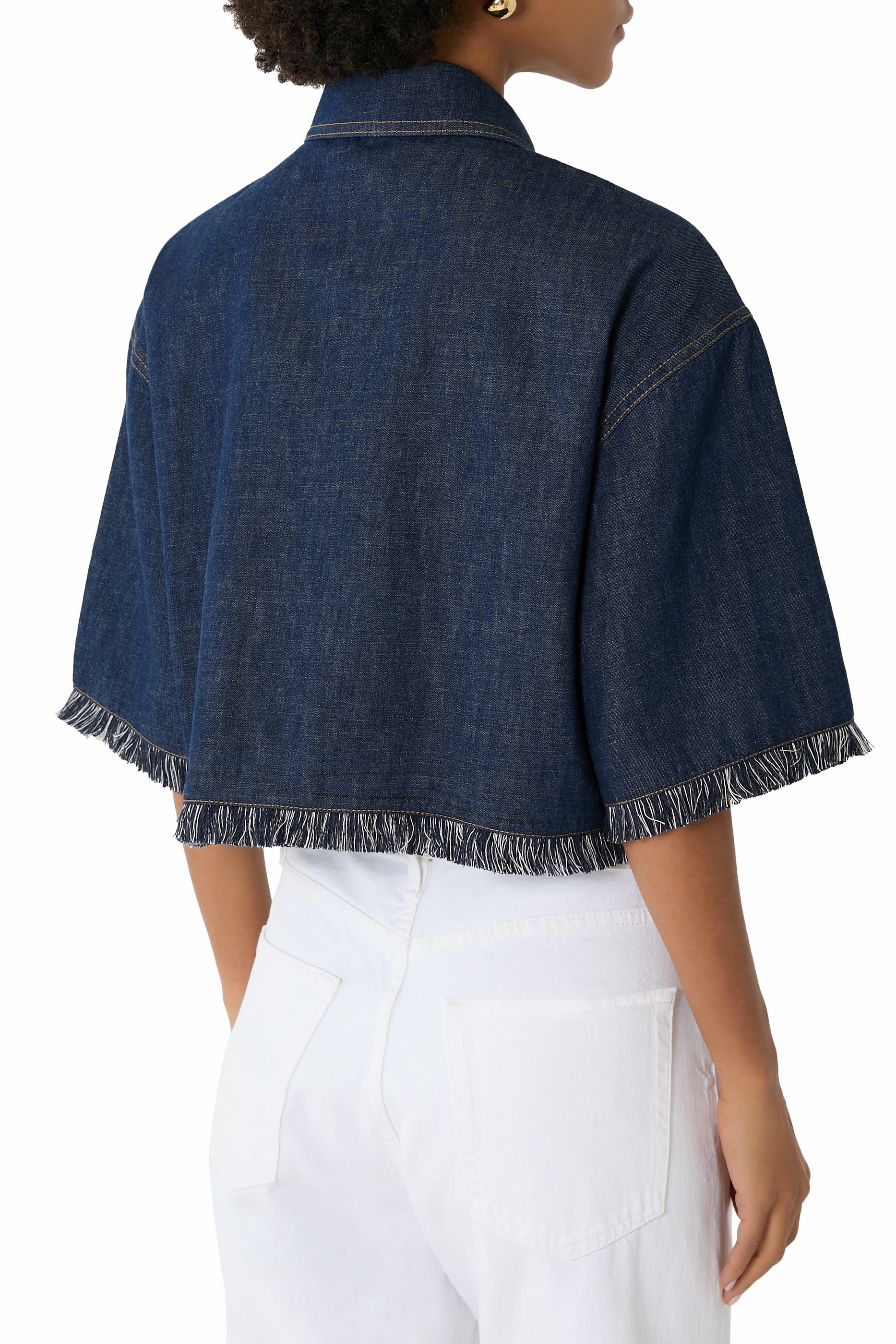  Rhiannon Fringe Denim Shirt 