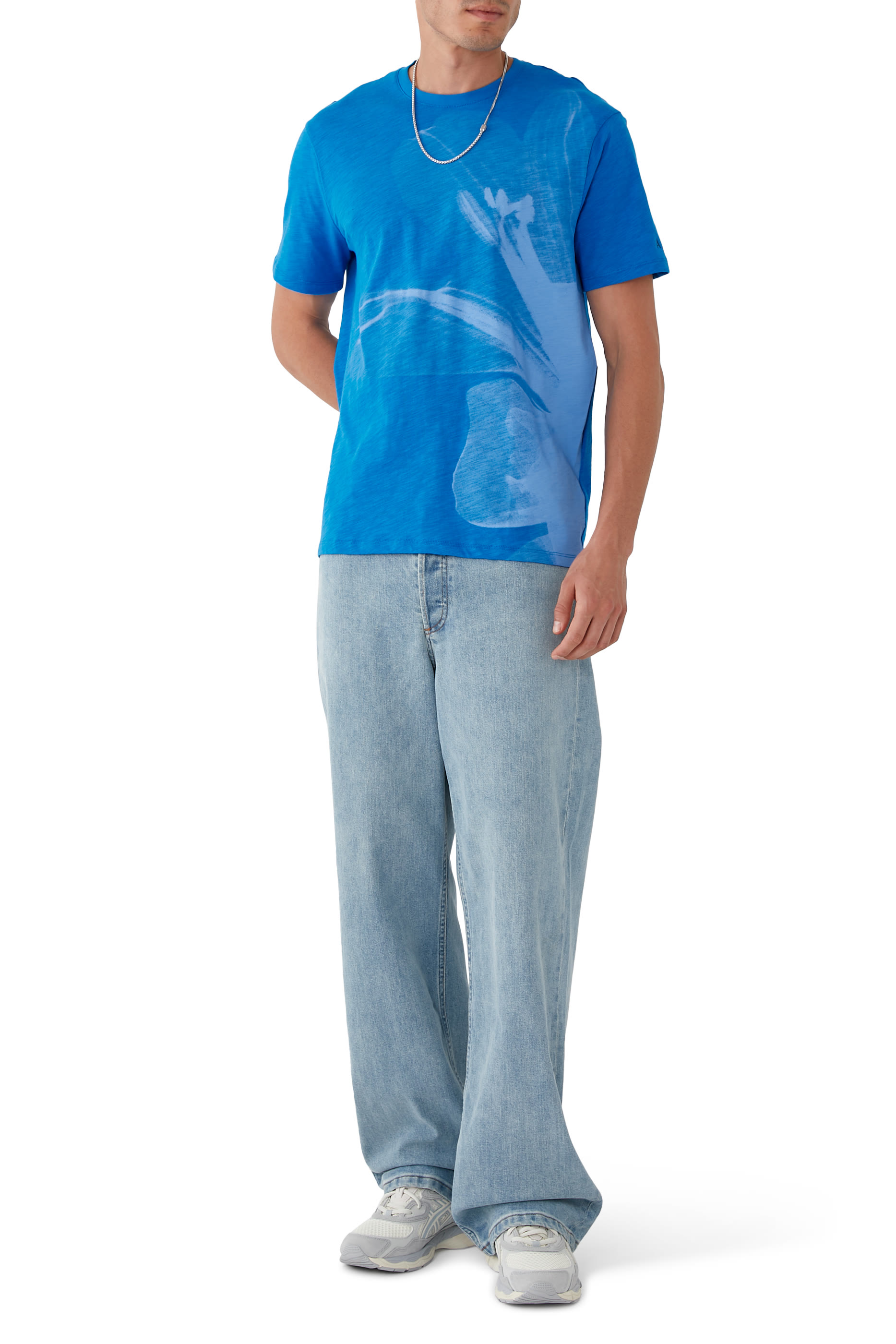 Maxi Foliage Print Cotton T-shirt