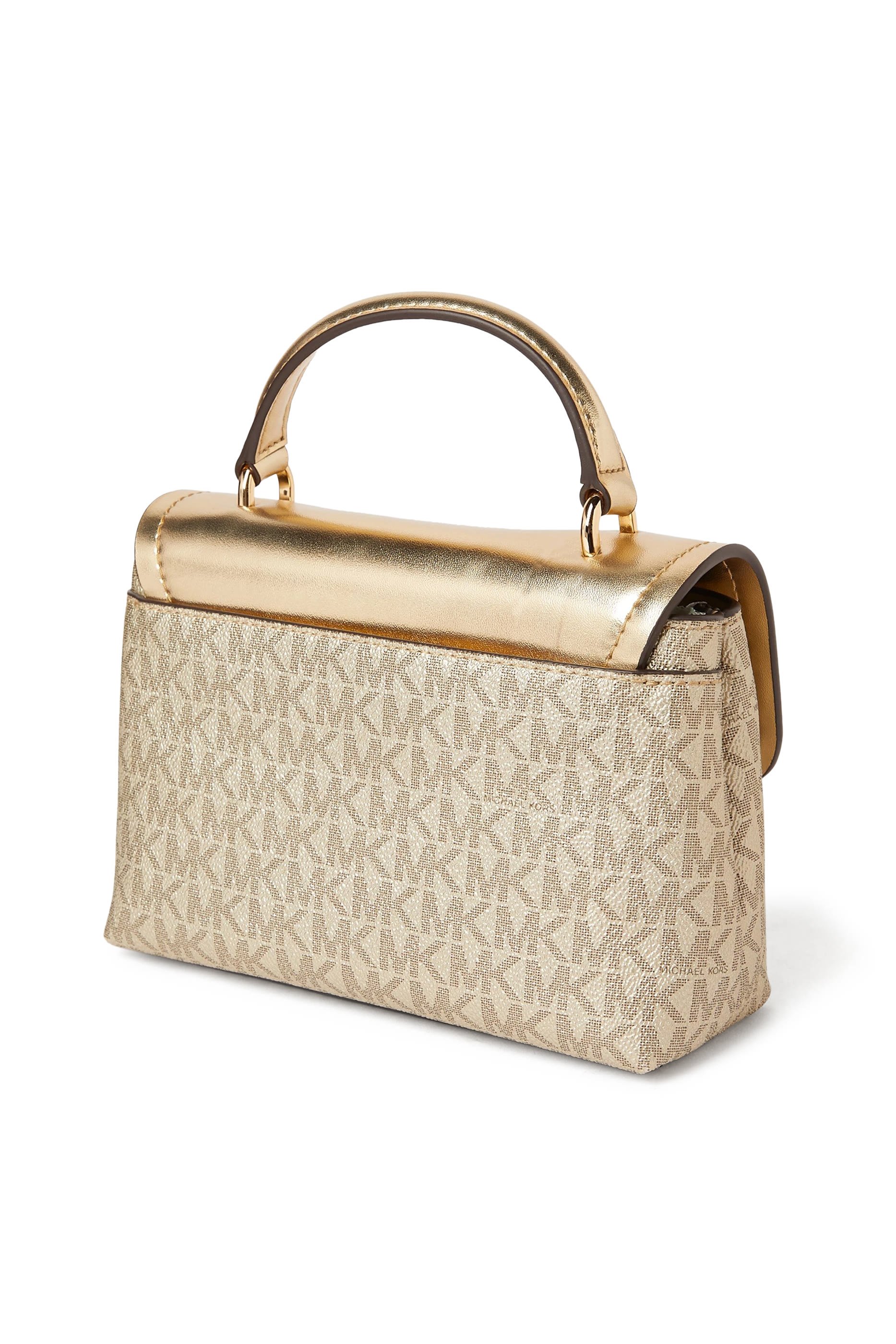 Tribeca Extra-Small Metallic Signature Logo Convertible Crossbody Bag