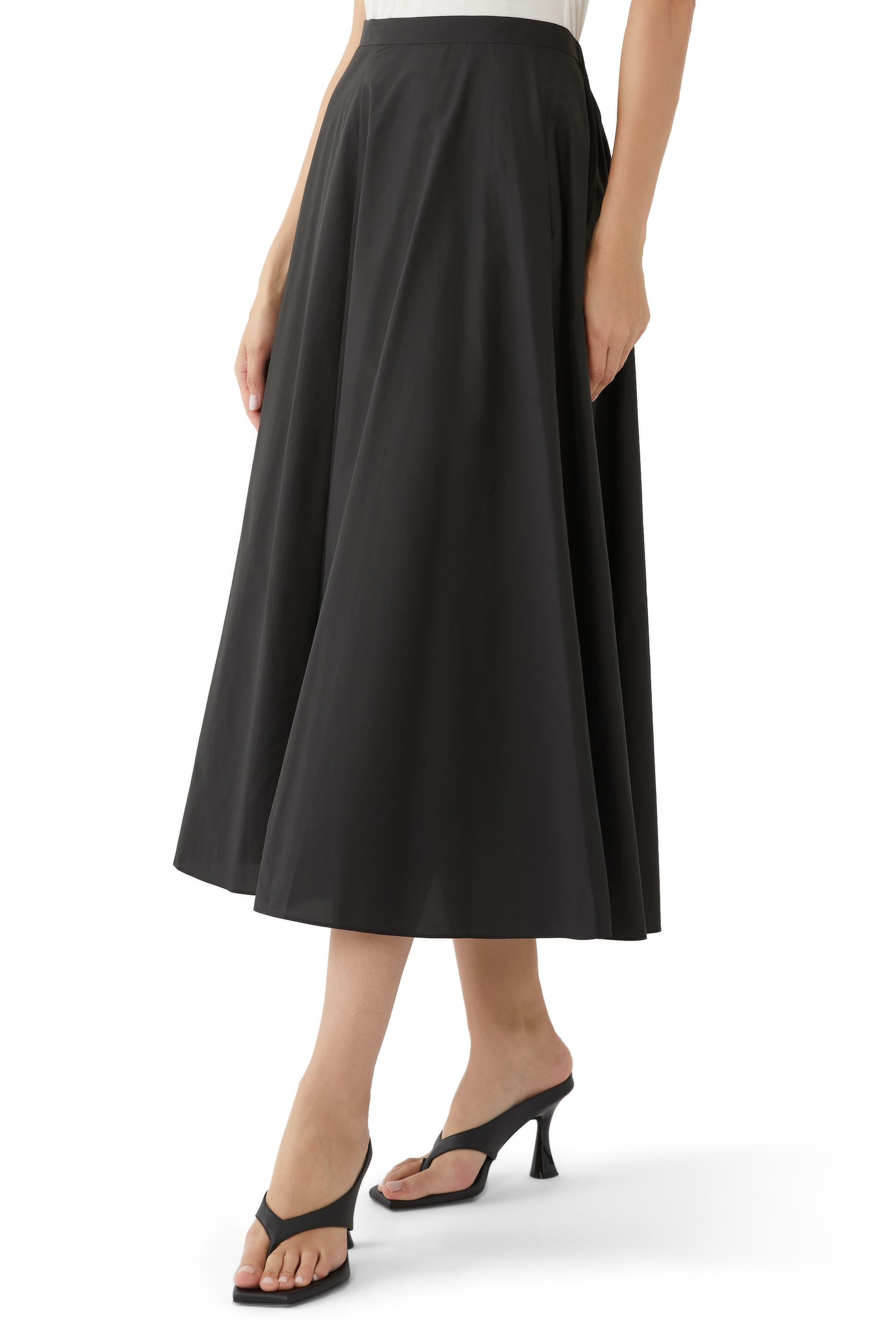 Full Midi Crepe Skirt