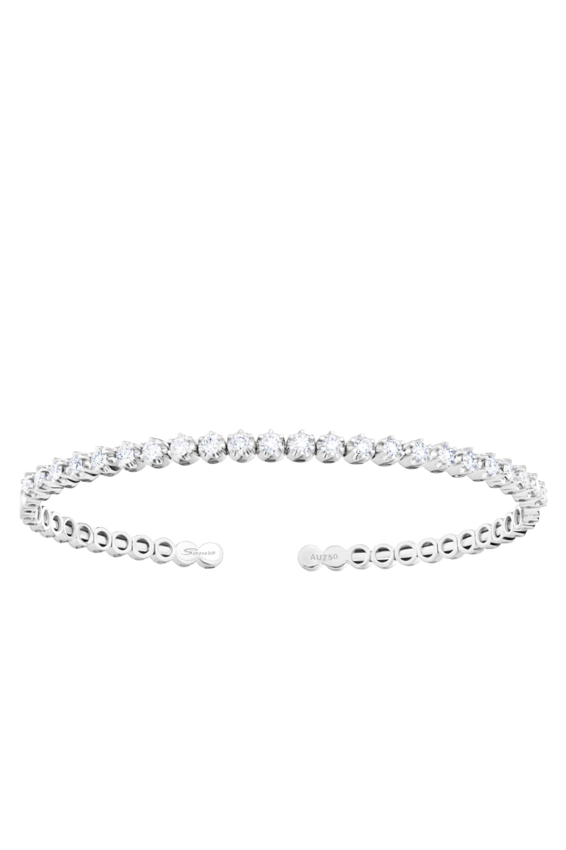 Barq White Gold Diamond Bangle, 18K White Gold & Diamonds