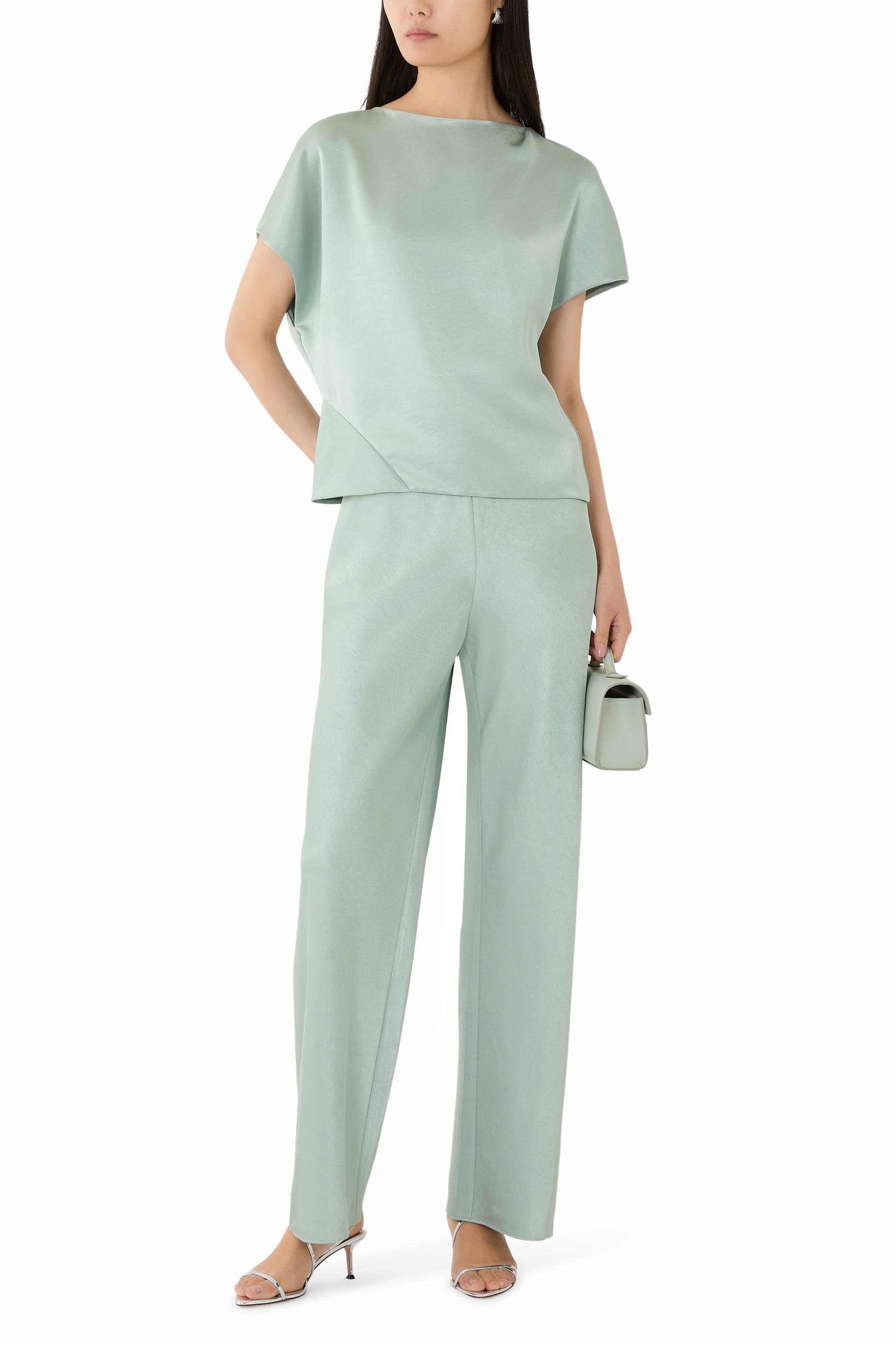  Draped Dolman Sleeve Blouse