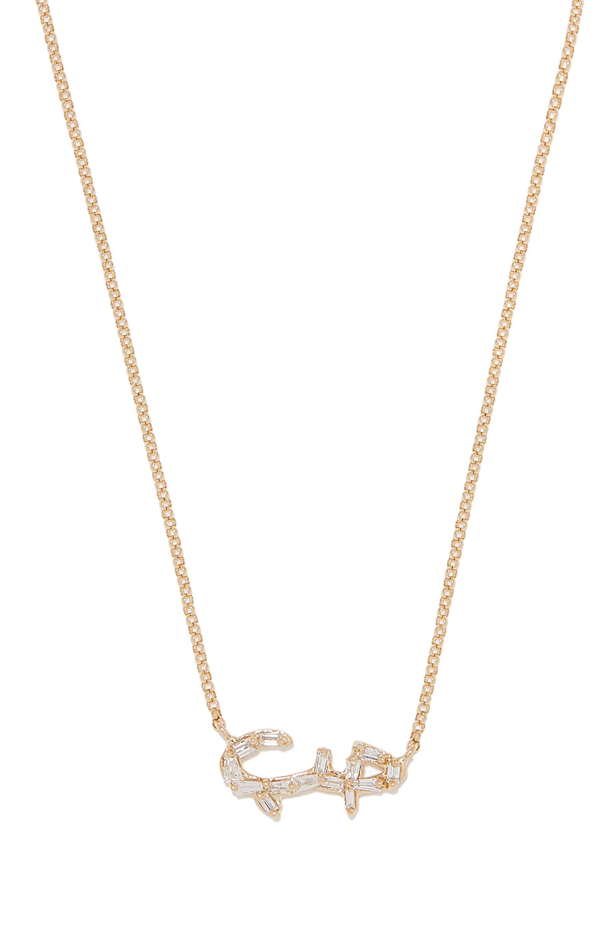 Hob/Love Necklace, 18k Yellow Gold &  Baguette Diamonds