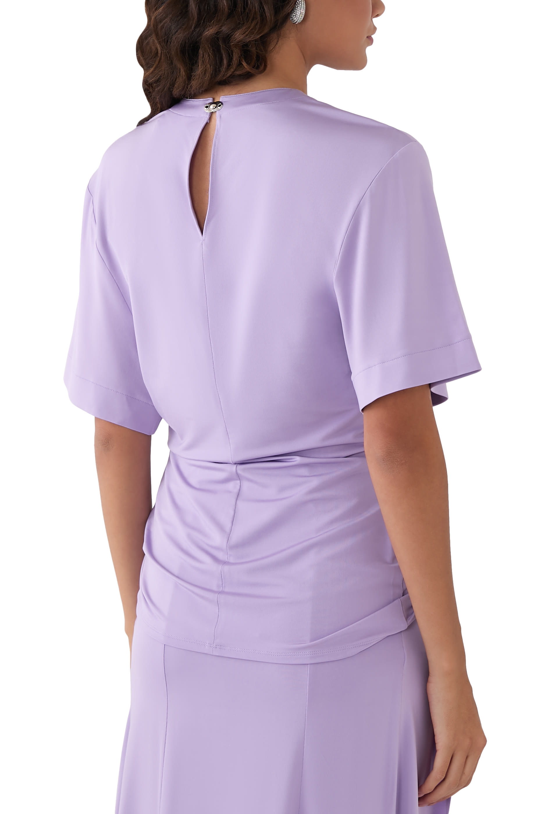 Bow-hem Cotton T-Shirt