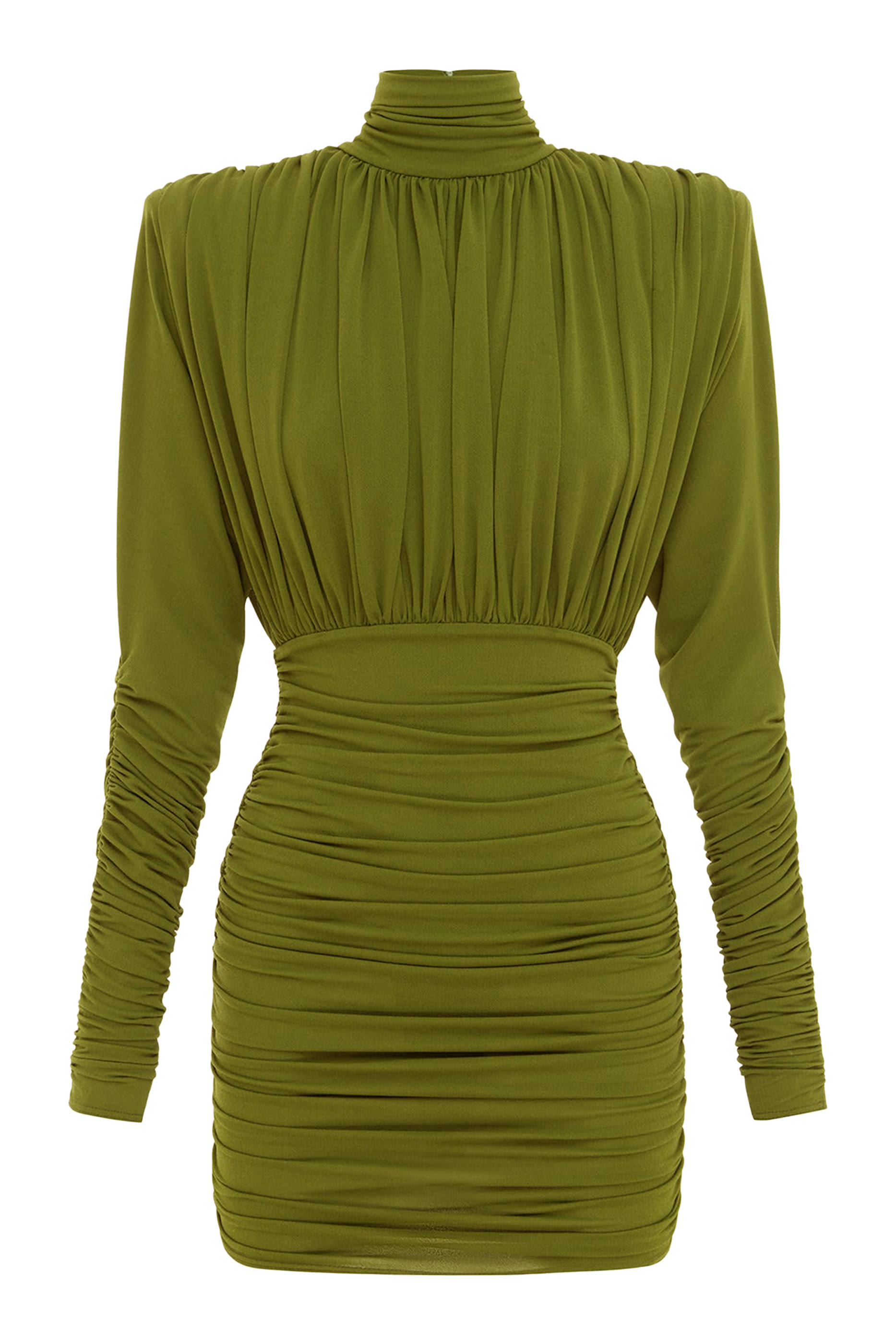 Ruched Turtleneck Mini Dress