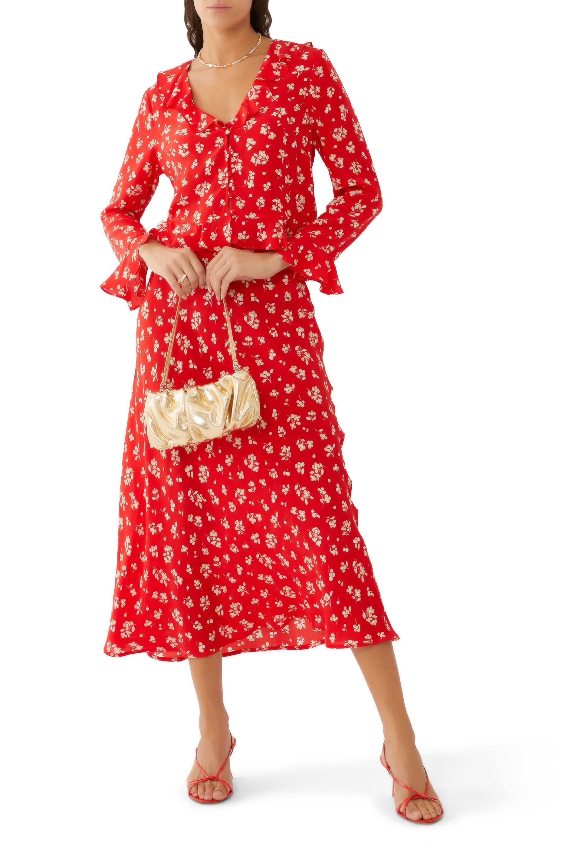 Ardith Floral Print Midi Skirt