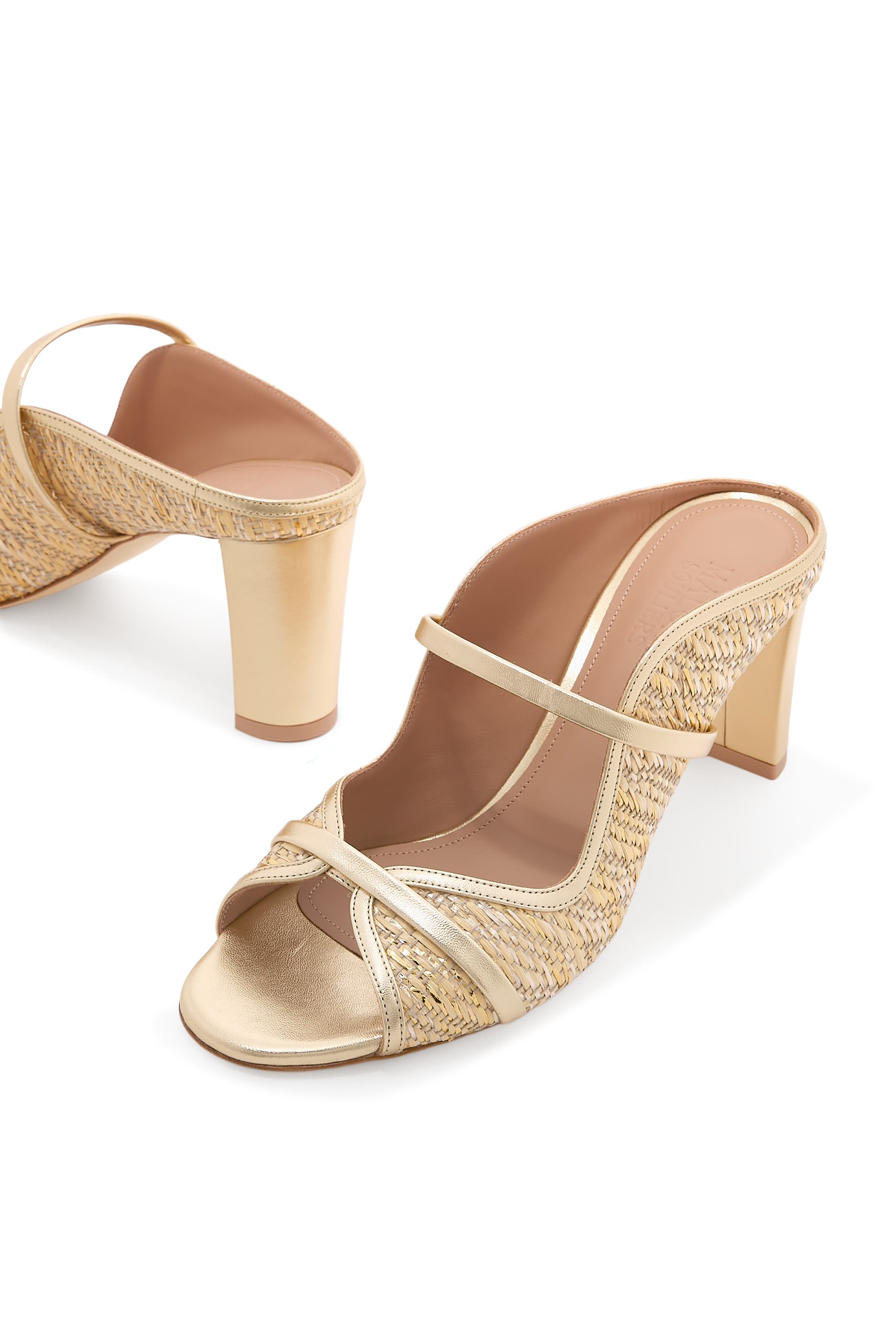 Norah Metallic Raffia 70 Heeled Sandals