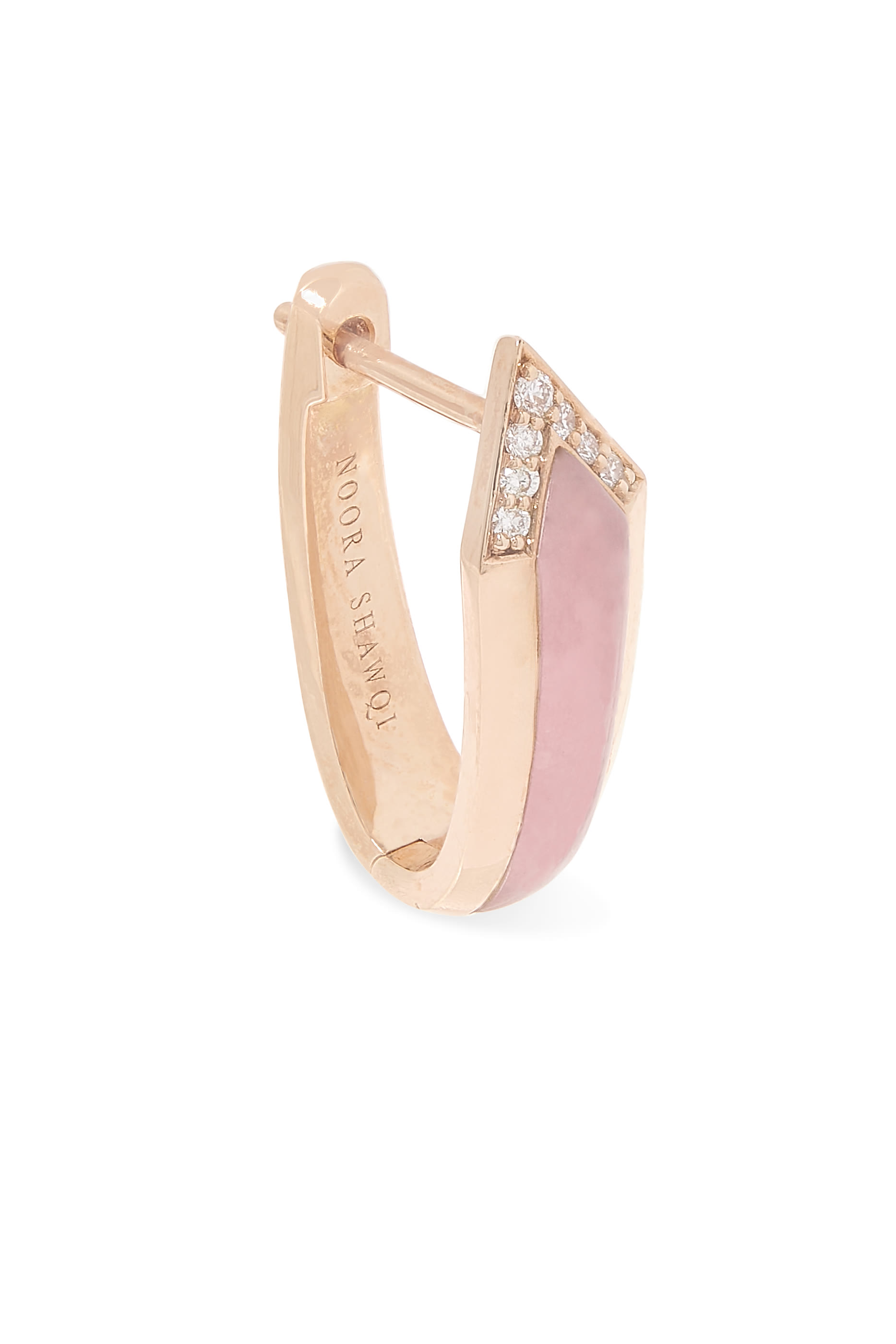 Junonia Hoop Earrings, 18k Rose Gold & Mother of Pearl