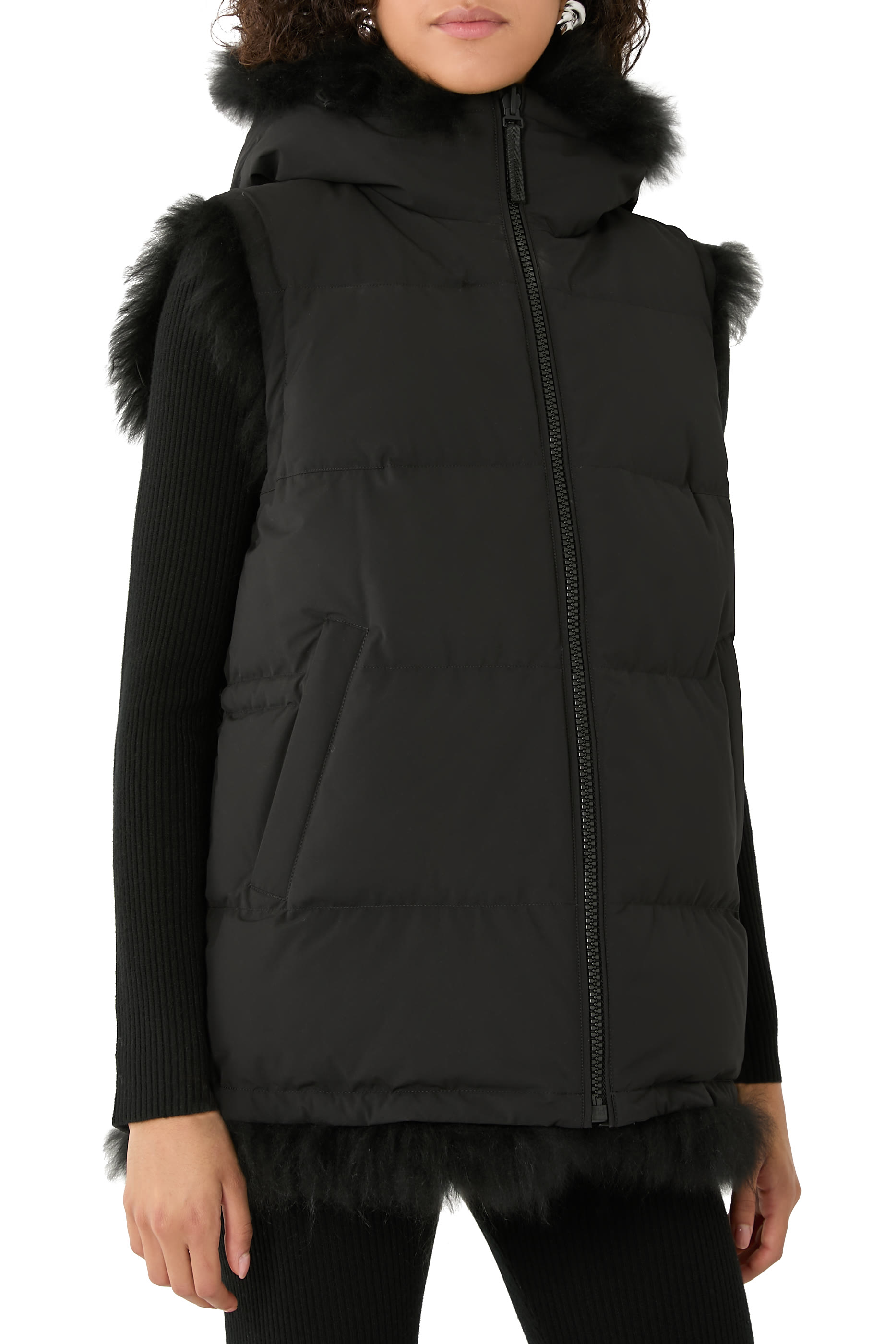  Reversible Long-Haired Lambskin Gilet