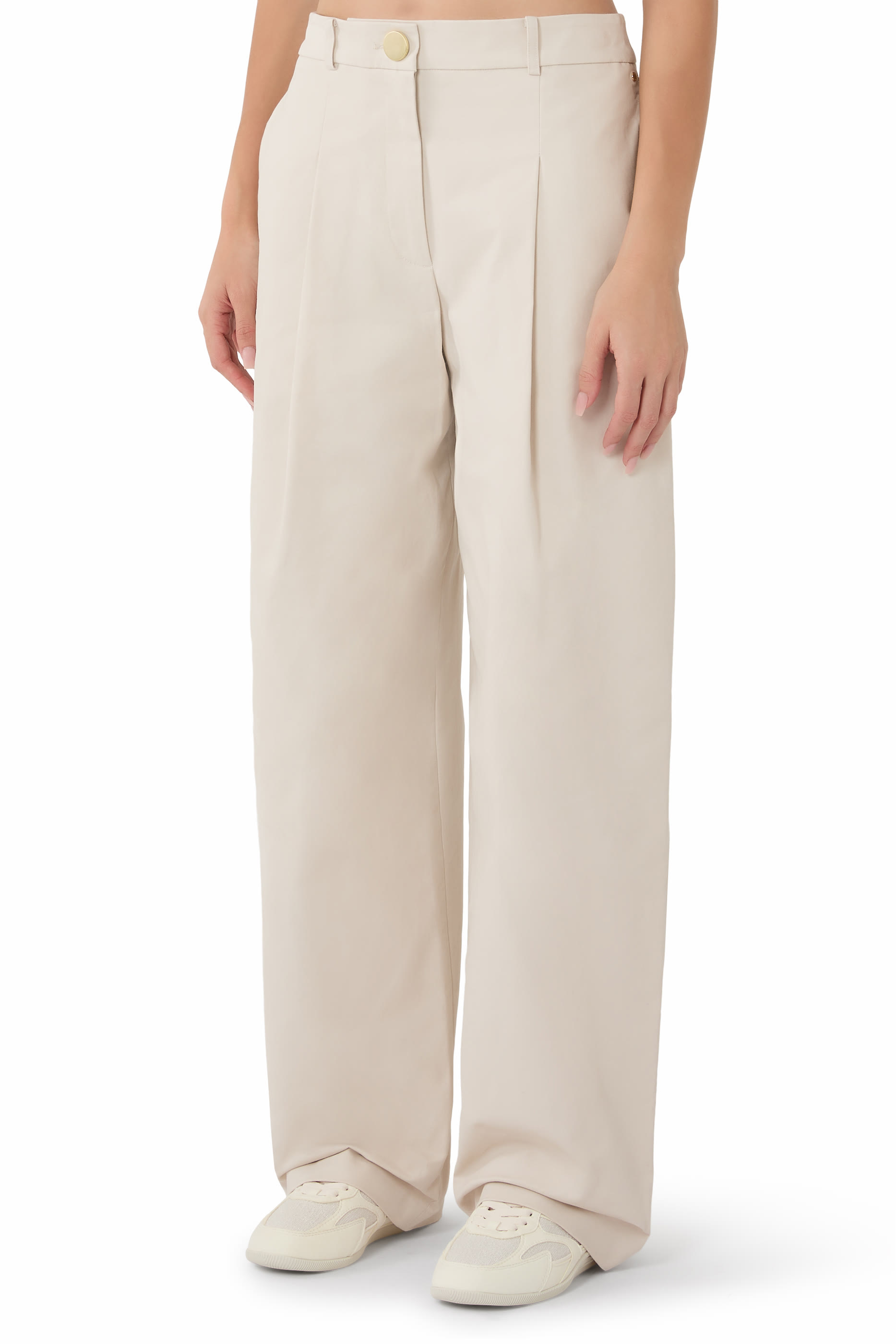 Pleated Wide-Leg Trousers