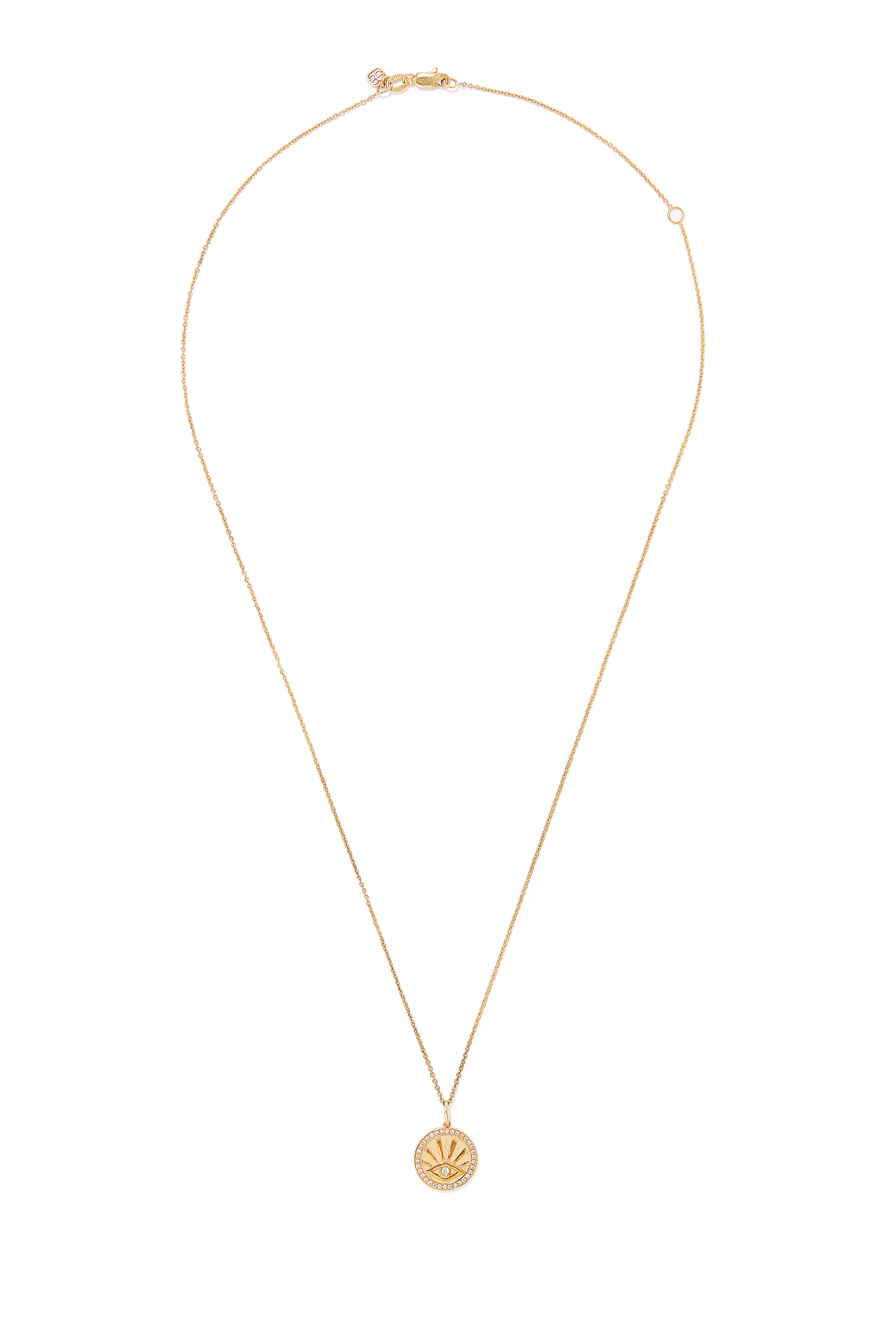 Diamond Evil Eye Coin Necklace