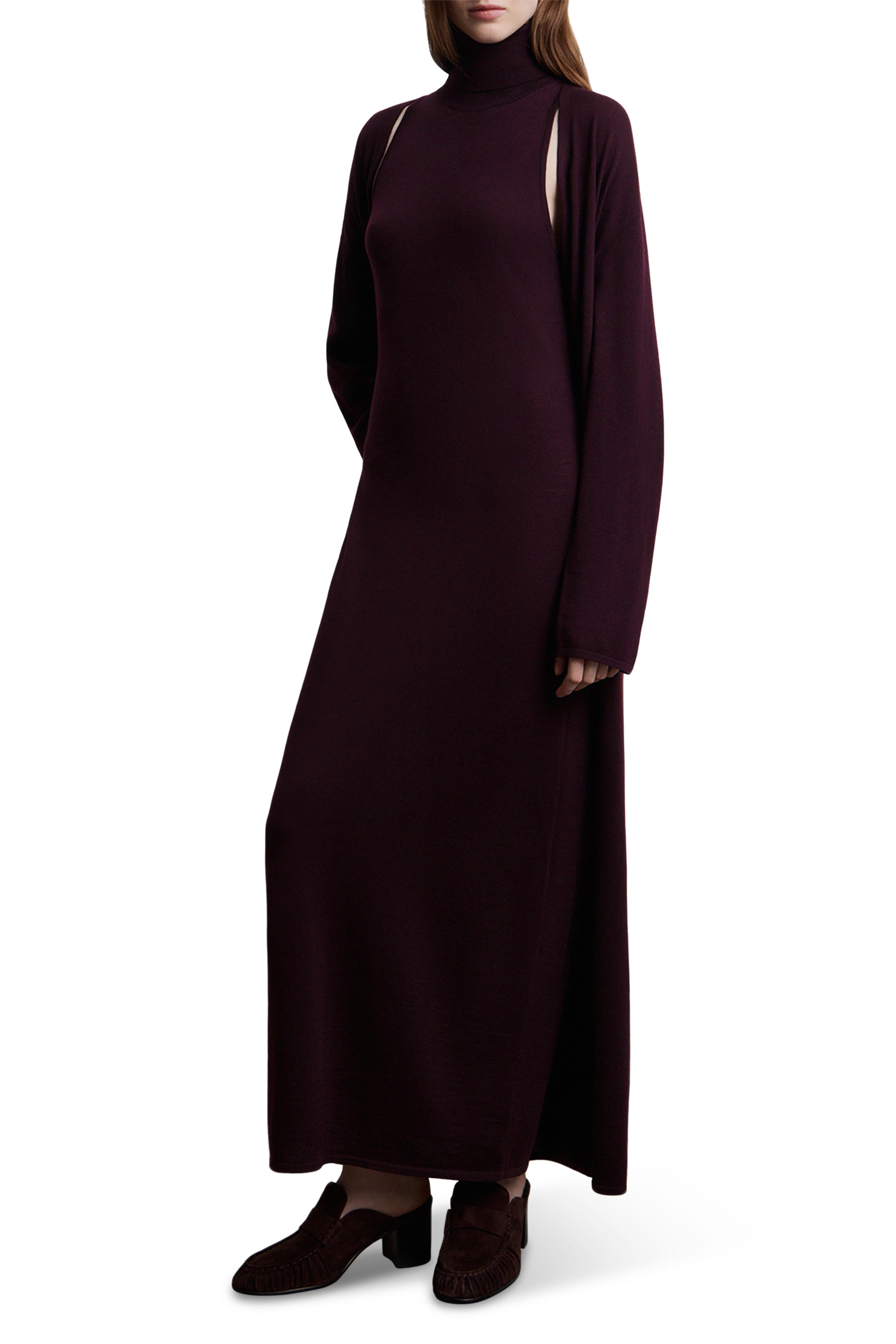 Merino-Silk Turtleneck Dress