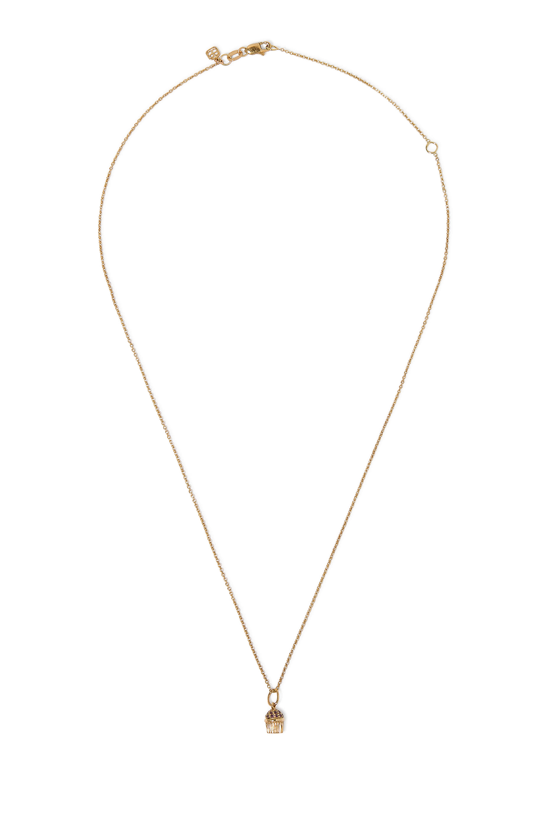 Kids Small Cupcake Sapphire Pendant, 14k Yellow Gold & Sapphire