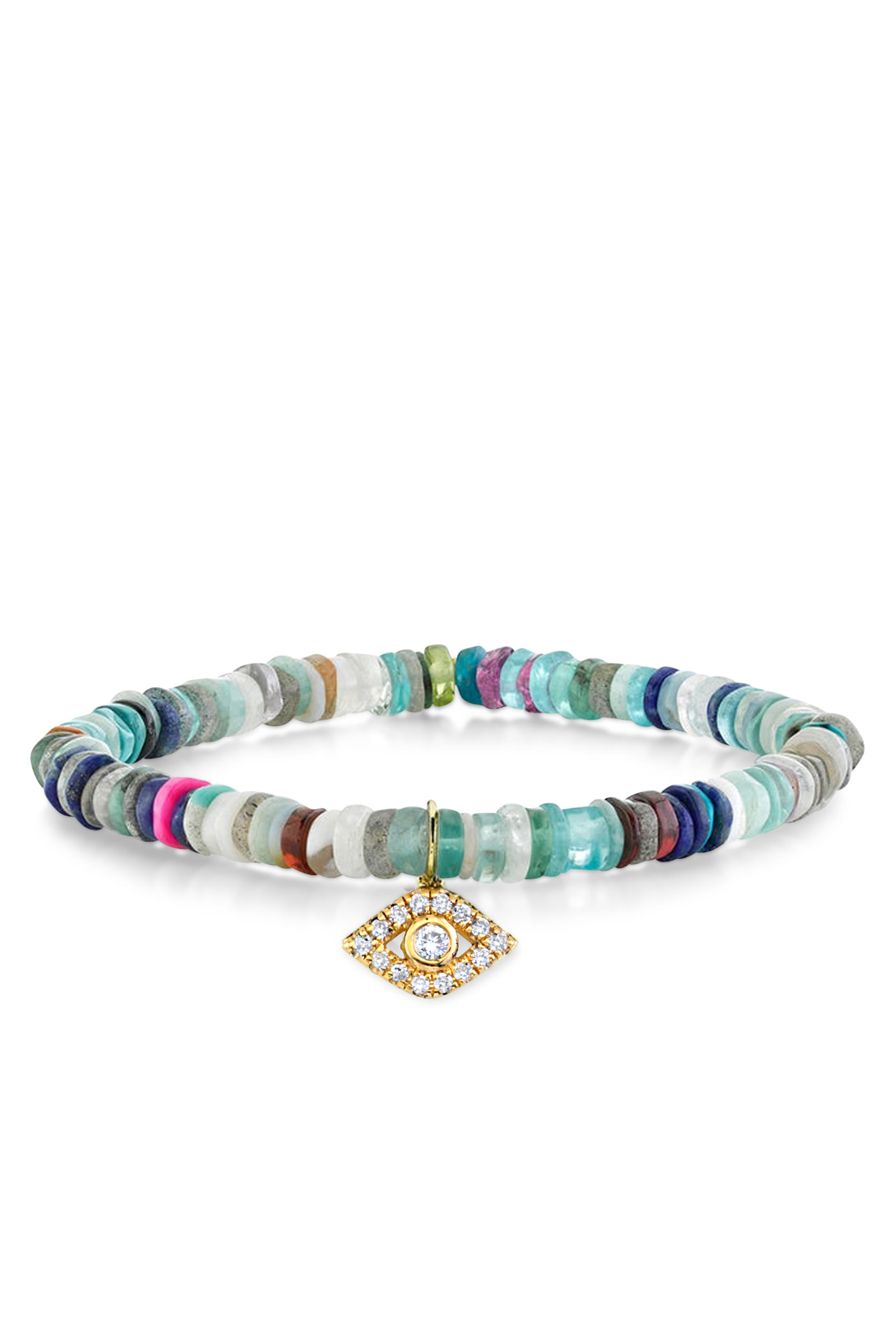 Multi-Color Heishi Evil Eye Bracelet