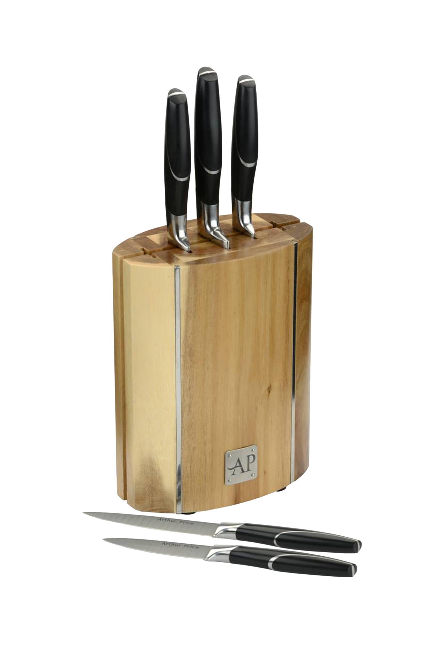 6‑Piece Oval Wooden Knife Block Set