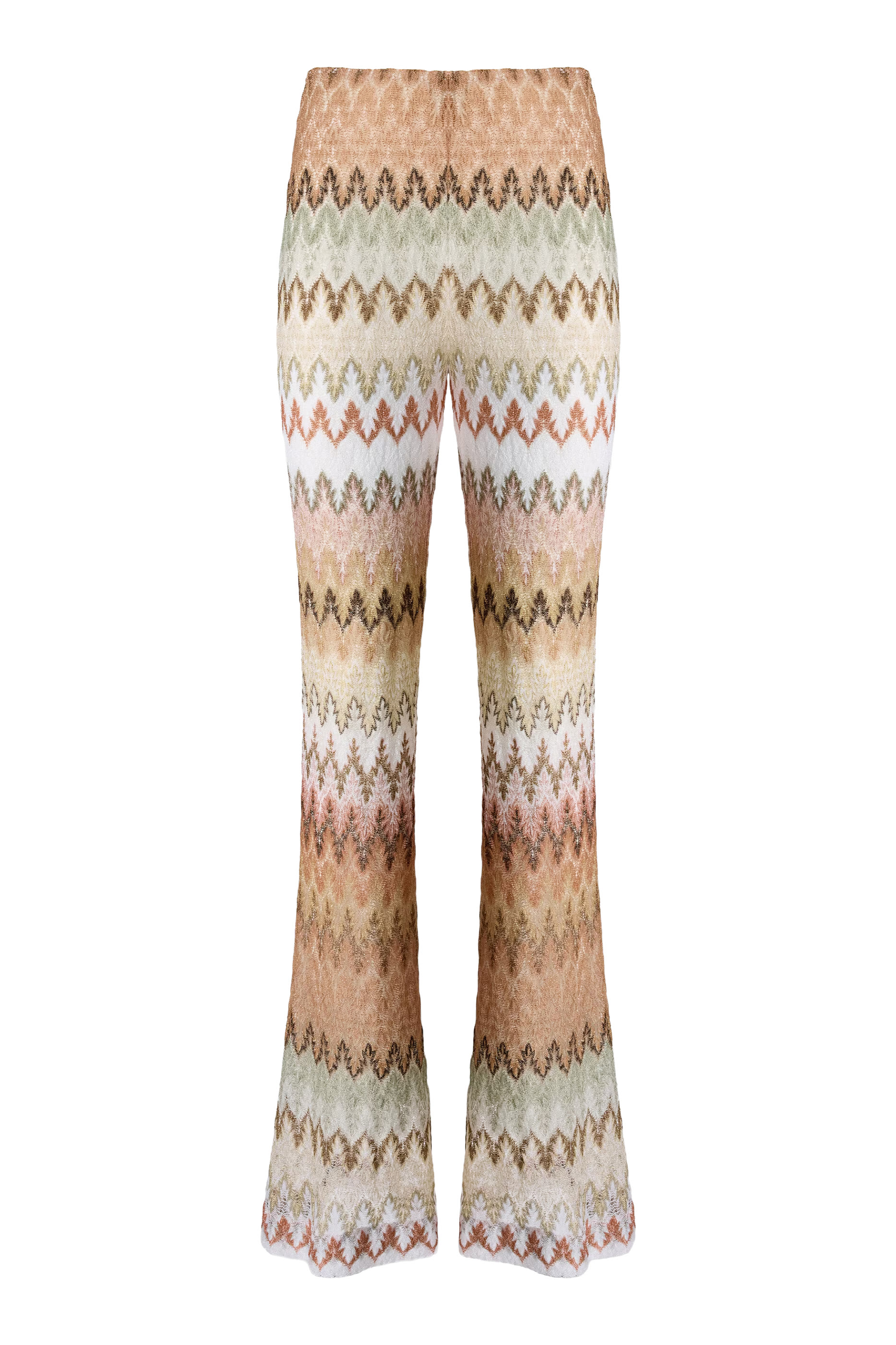 Pine-Shaped Zigzag Laced Raschel Trousers