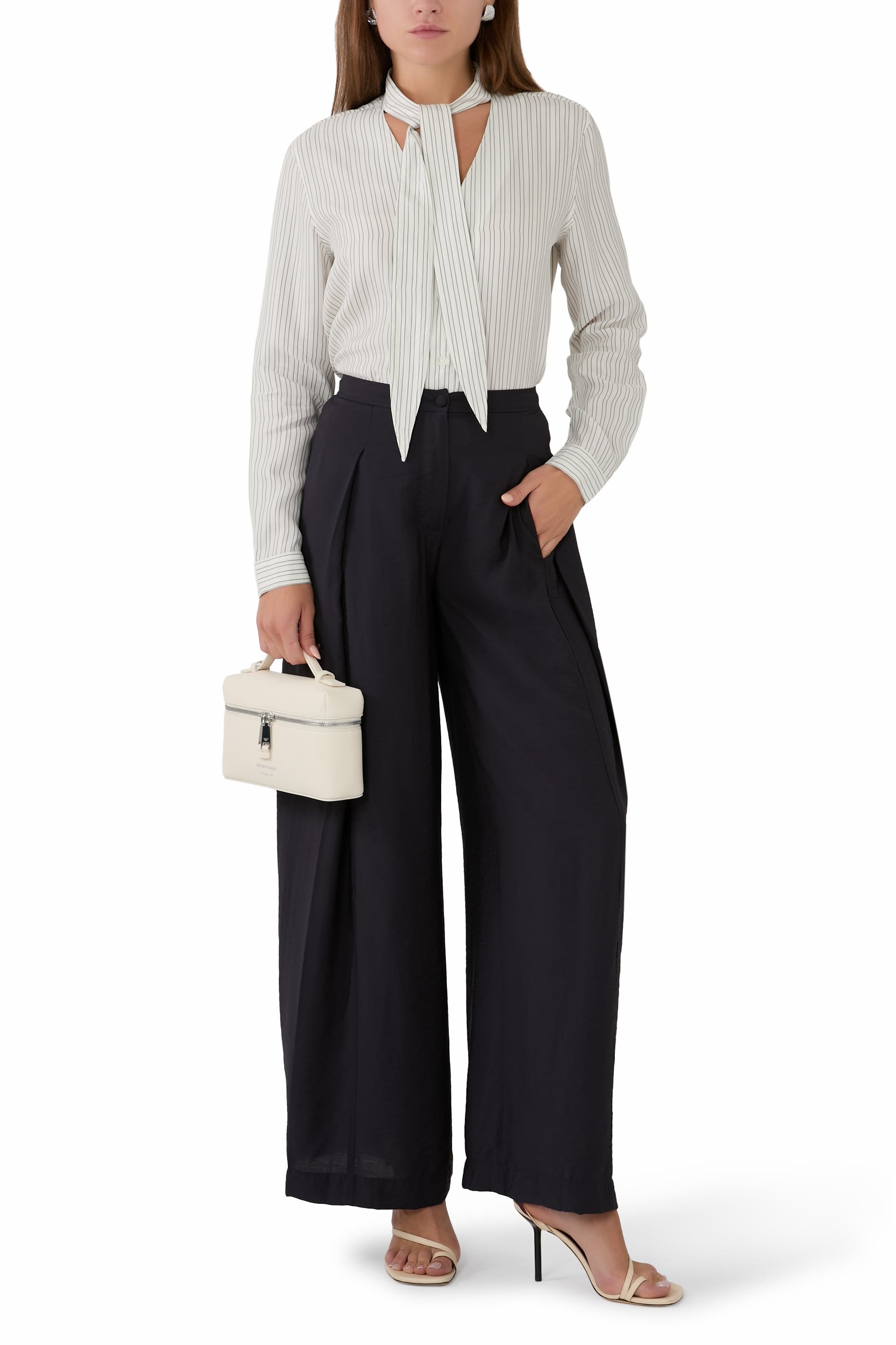 Eagle Club Cupro Blend Scarf Collar Shirt