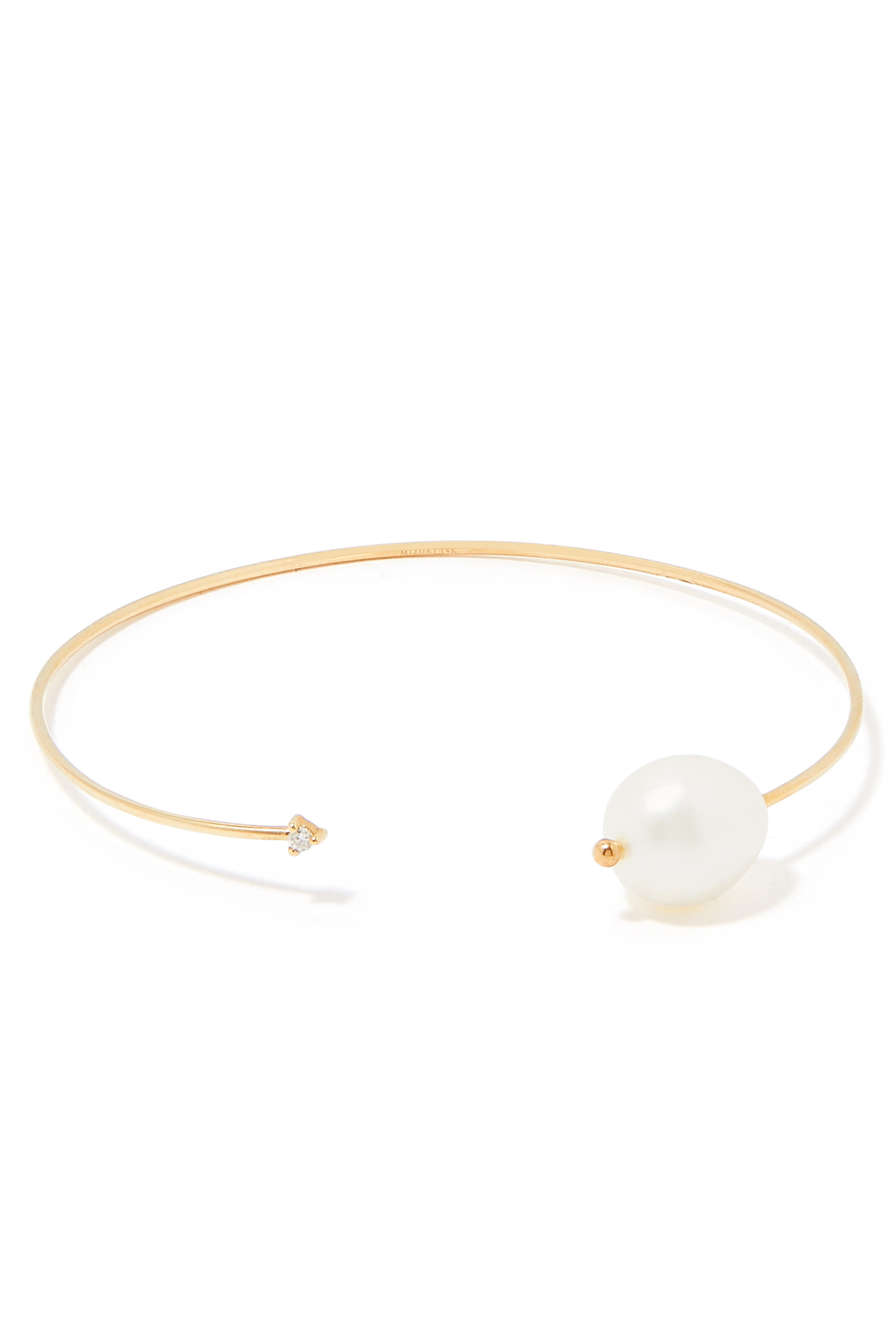 Diamond and Pearl Cuff Bracelet