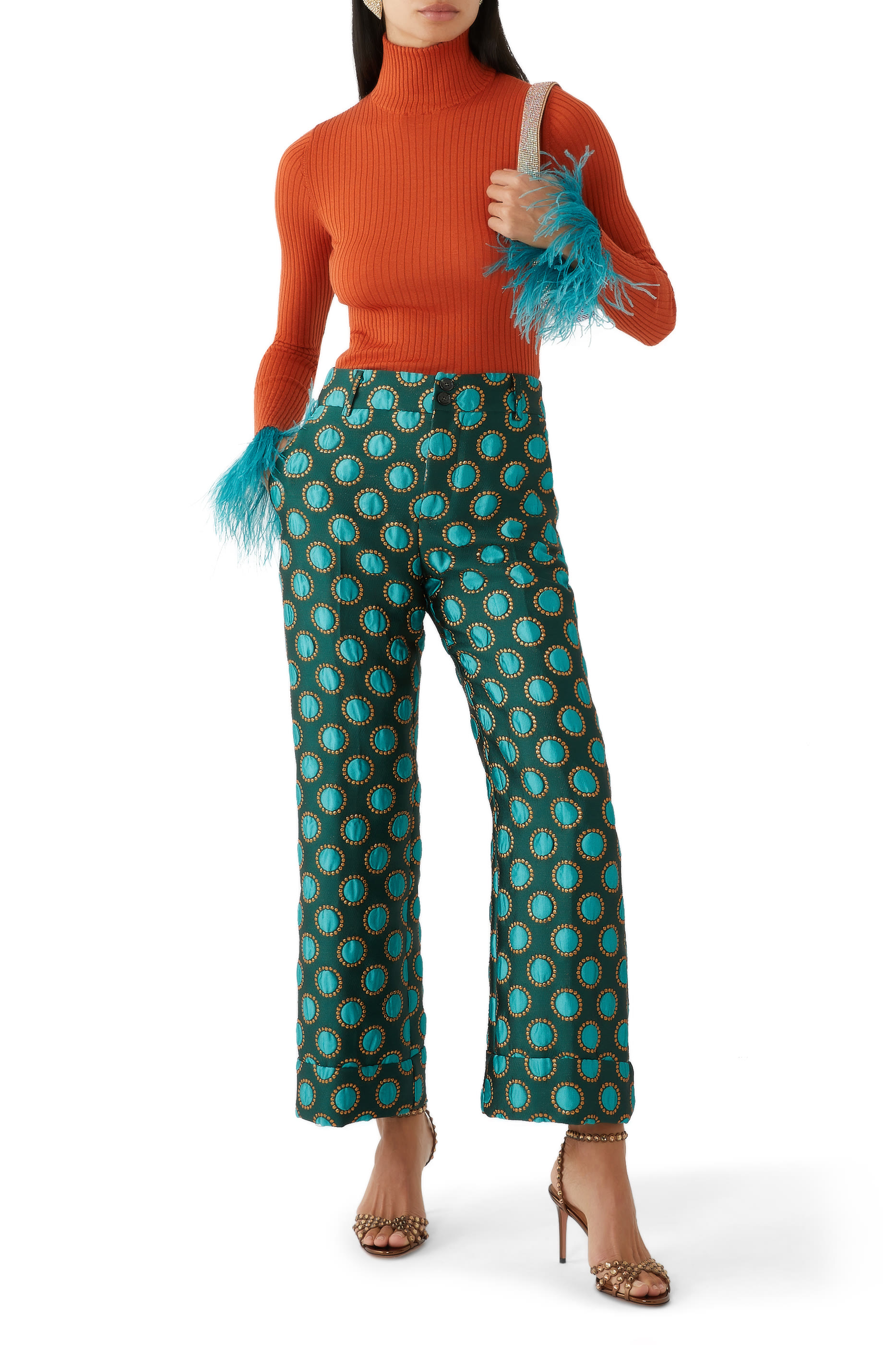 High Kick Feather Trim Top