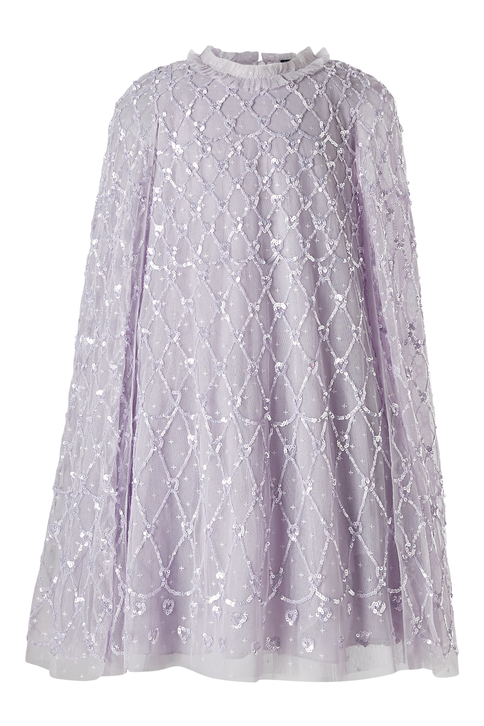 Kids Heart Lattice Cape Dress