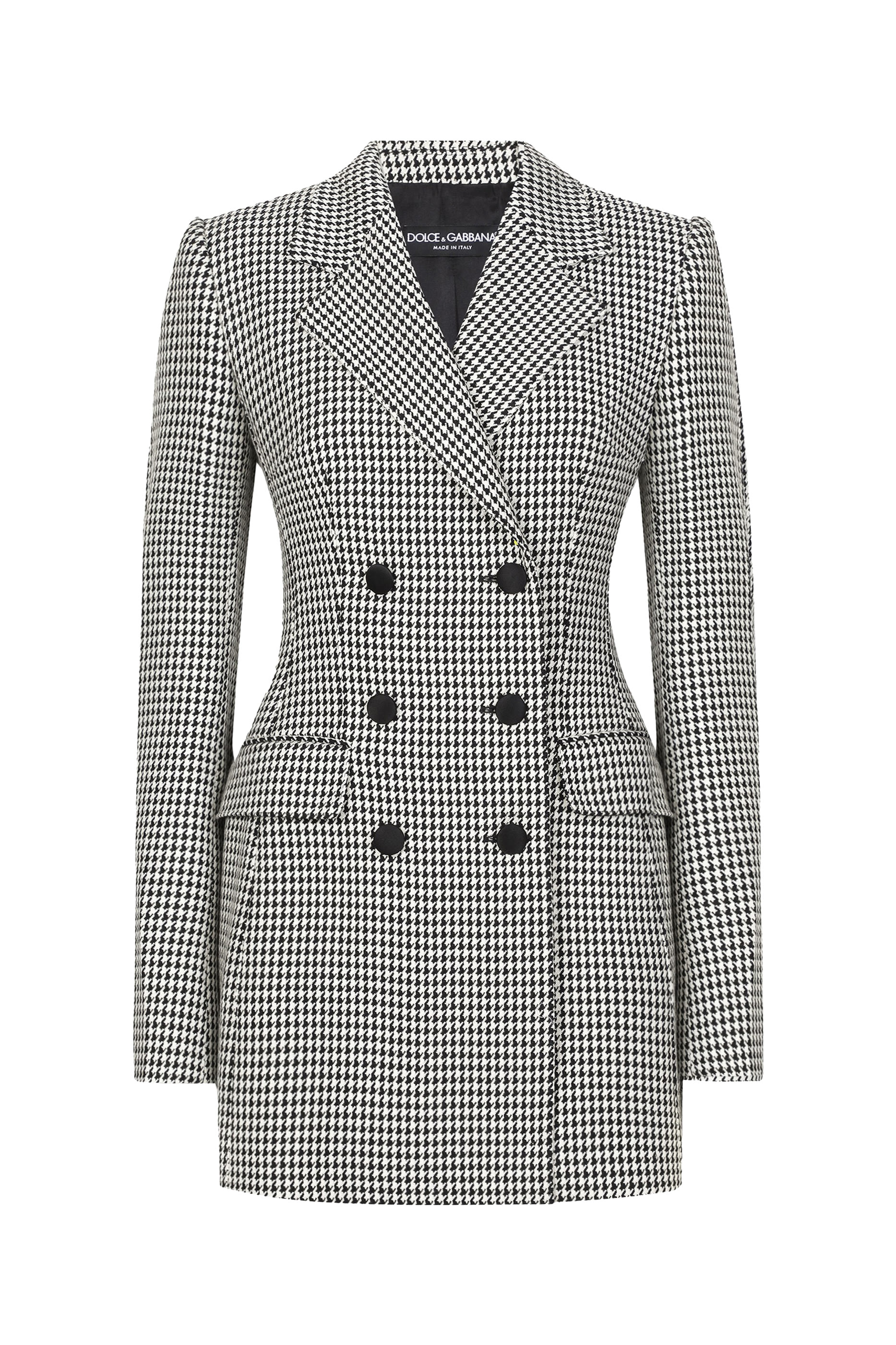 Double-Breasted Houndstooth Jacket