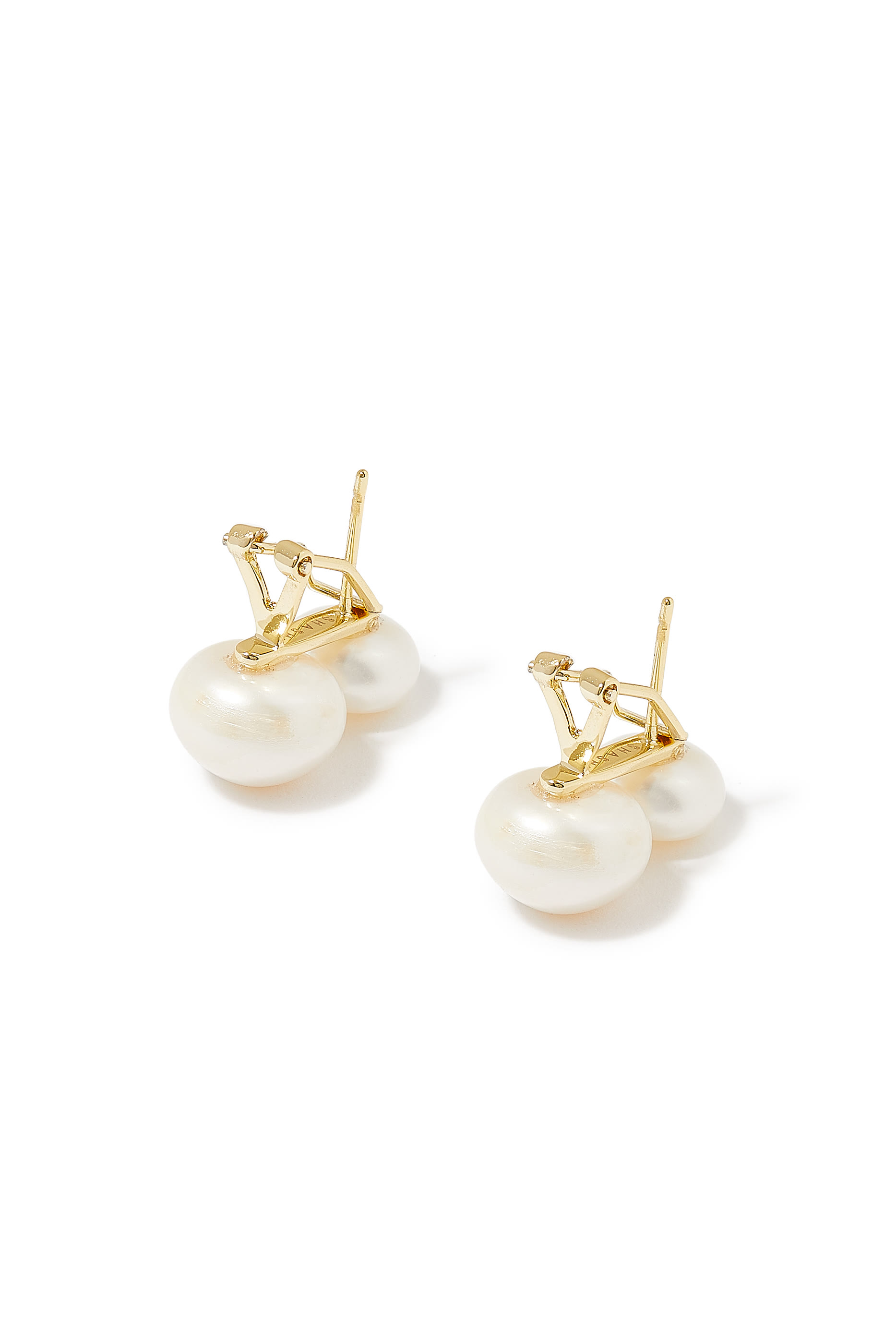 Bianca Pearl Earrings, 14k Vermeil on Sterling Silver & Freshwater Pearl