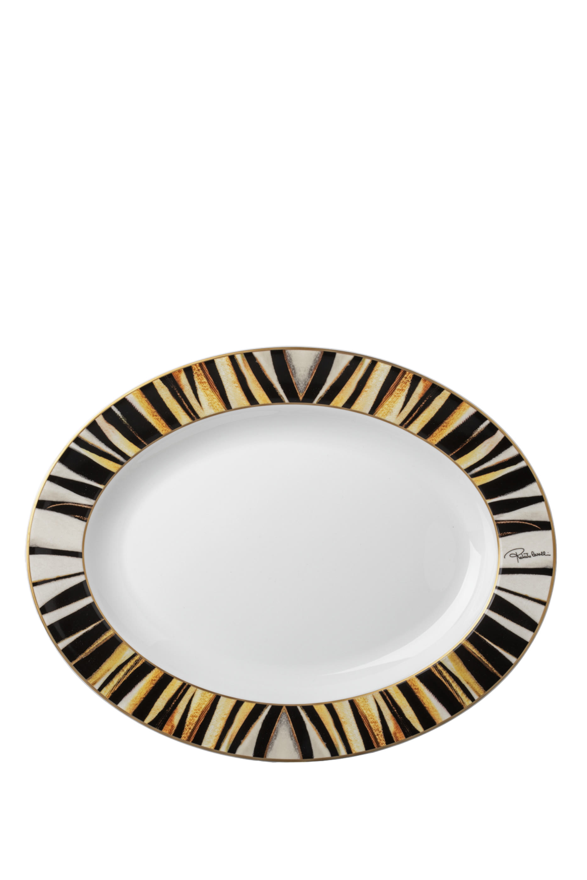 Ray of Gold Oval Serving Bowl