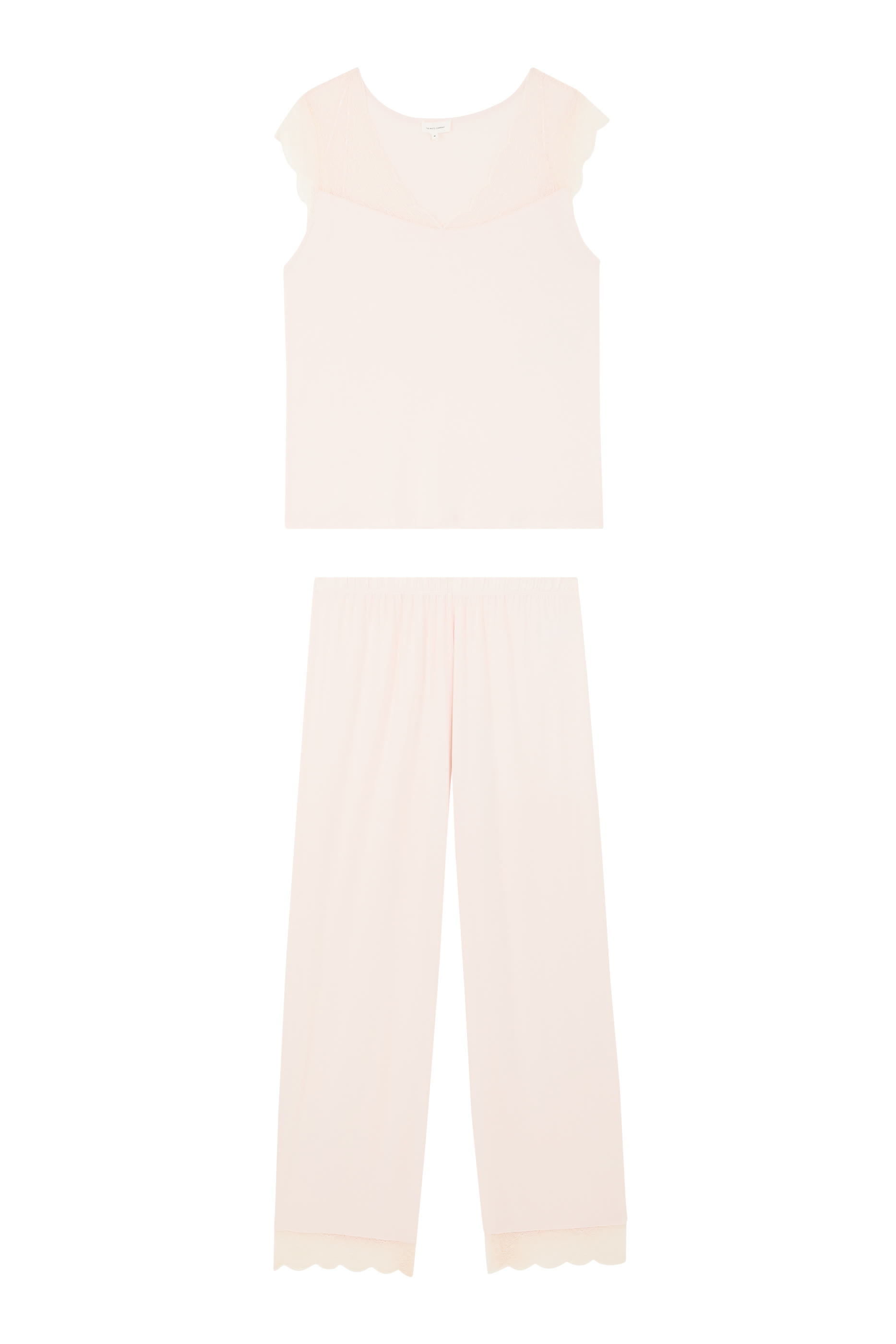  Jersey Lace Detail Pyjama Set