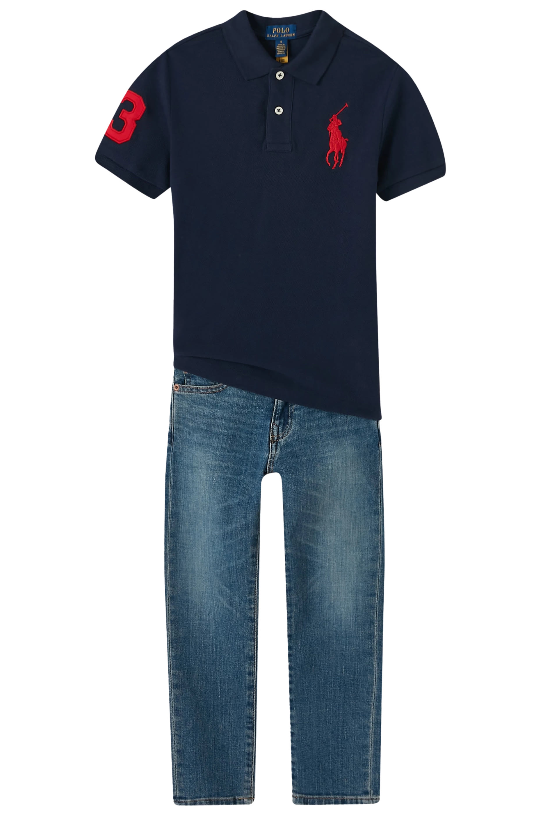 Kids Big Pony Cotton Mesh Polo Shirt