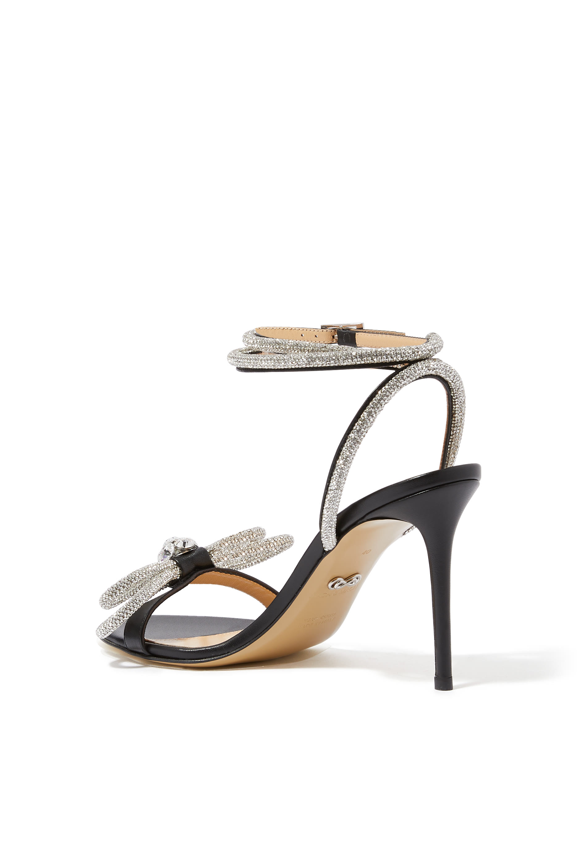 Double Bow 95 Leather Sandals