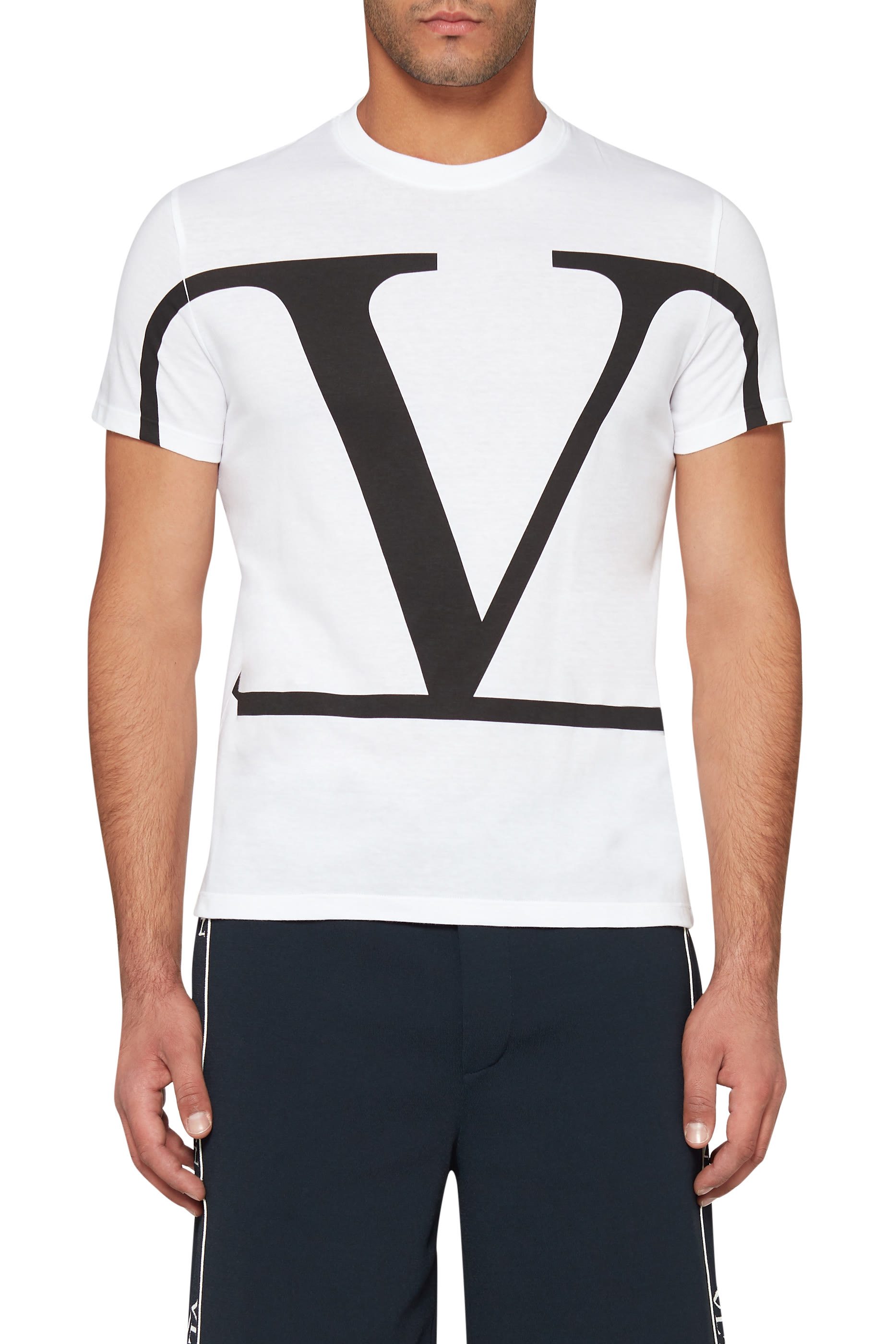 V Logo Print T-Shirt