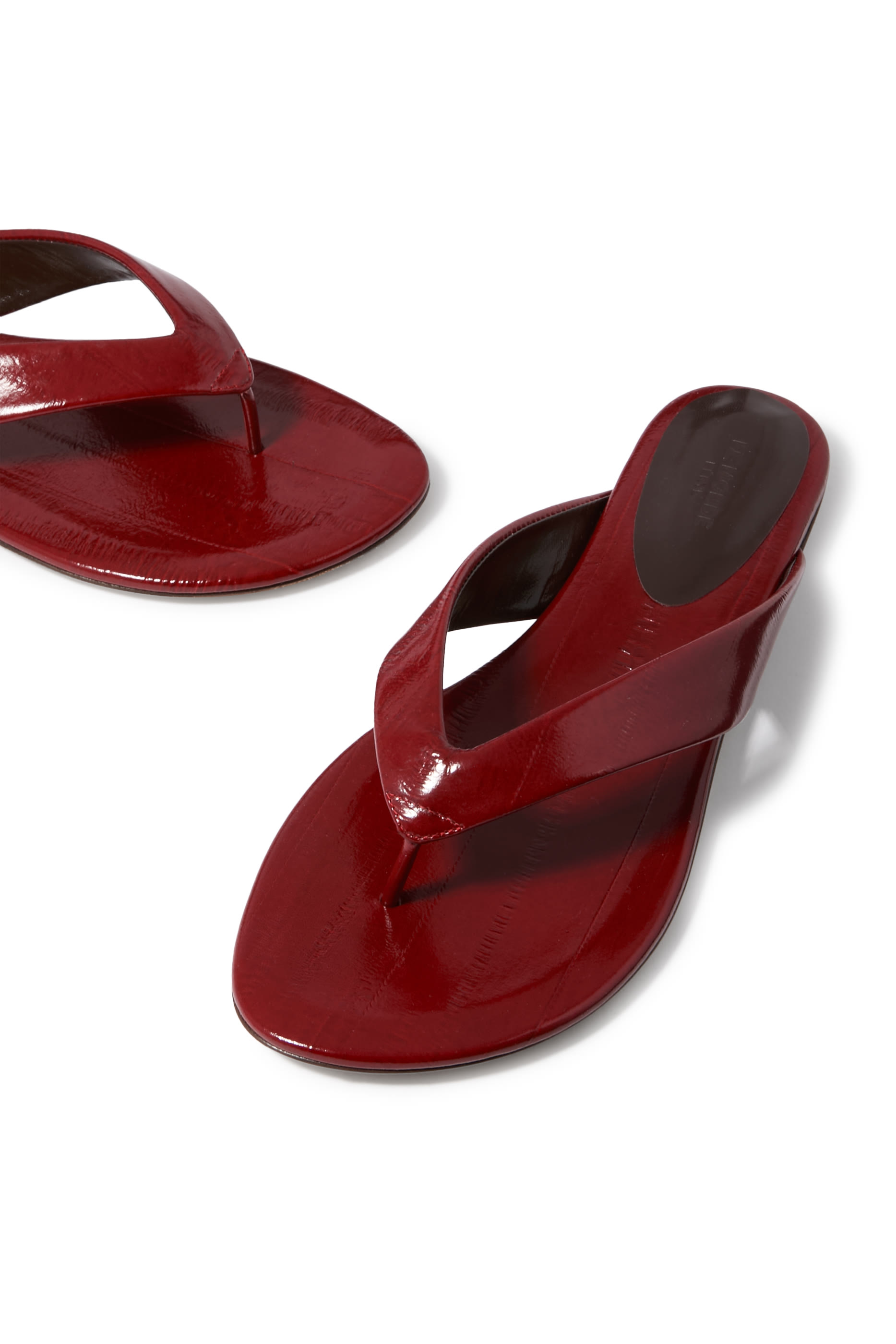 Eel-Effect Flat Thong Sandals