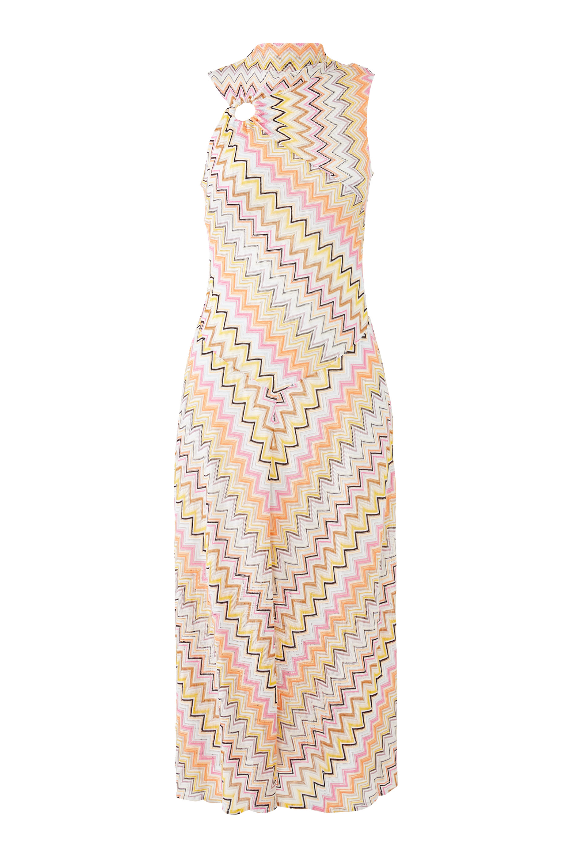 Zigzag Raschel Sleeveless Midi Dress