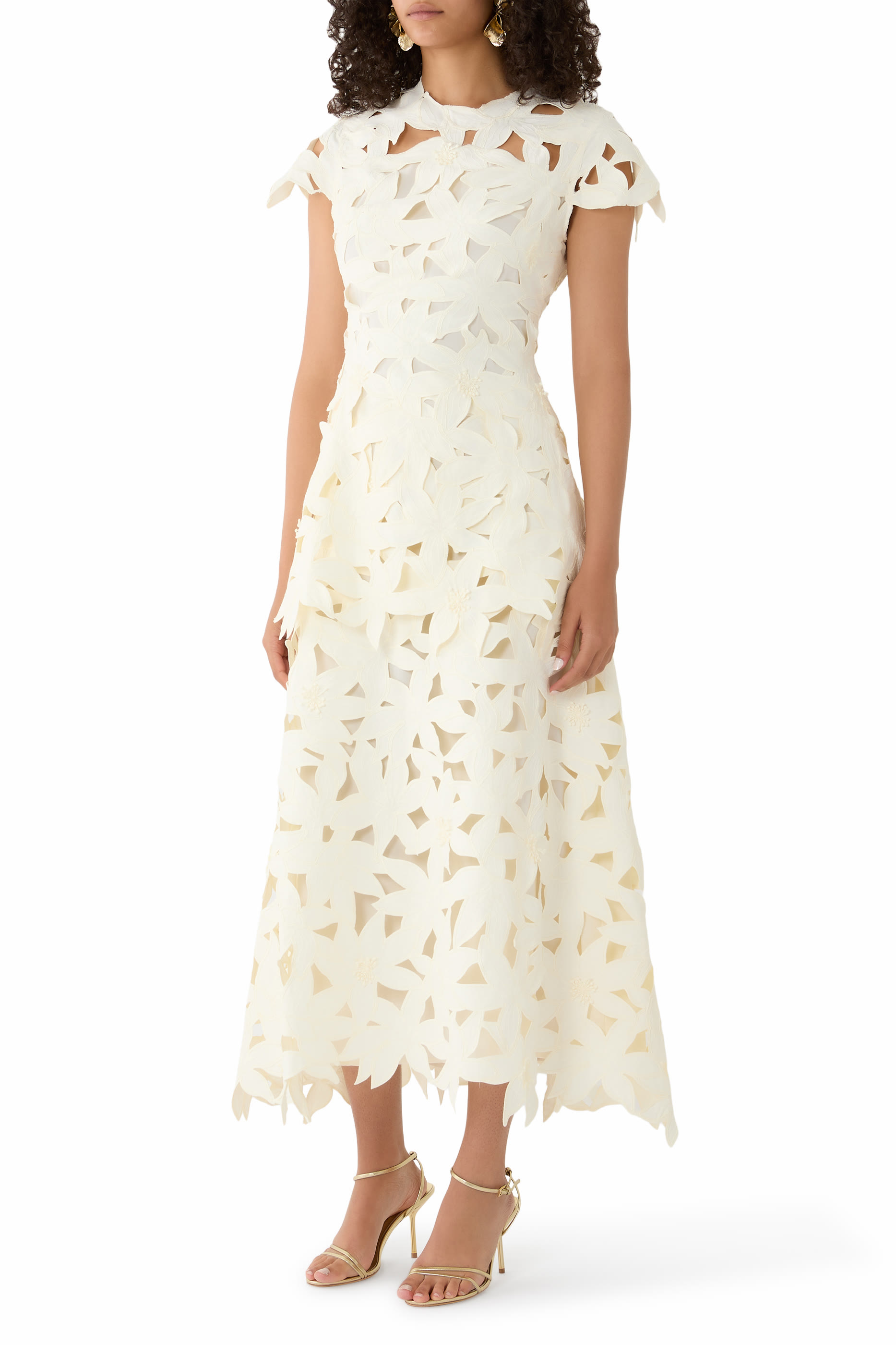 Neve Embroidered Cotton Midi Dress