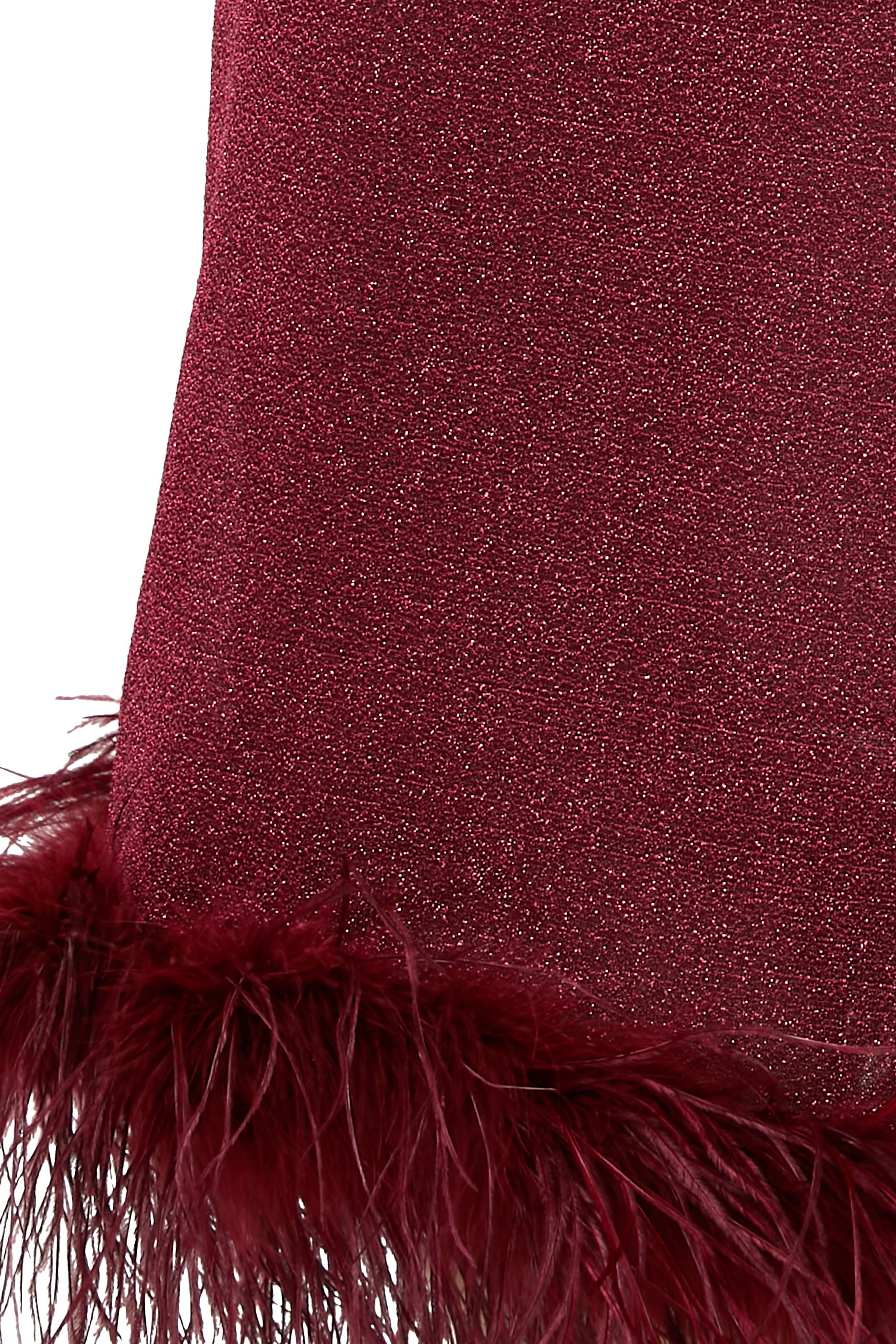 Lumiere Lurex Feather-Trimmed Midi Dress