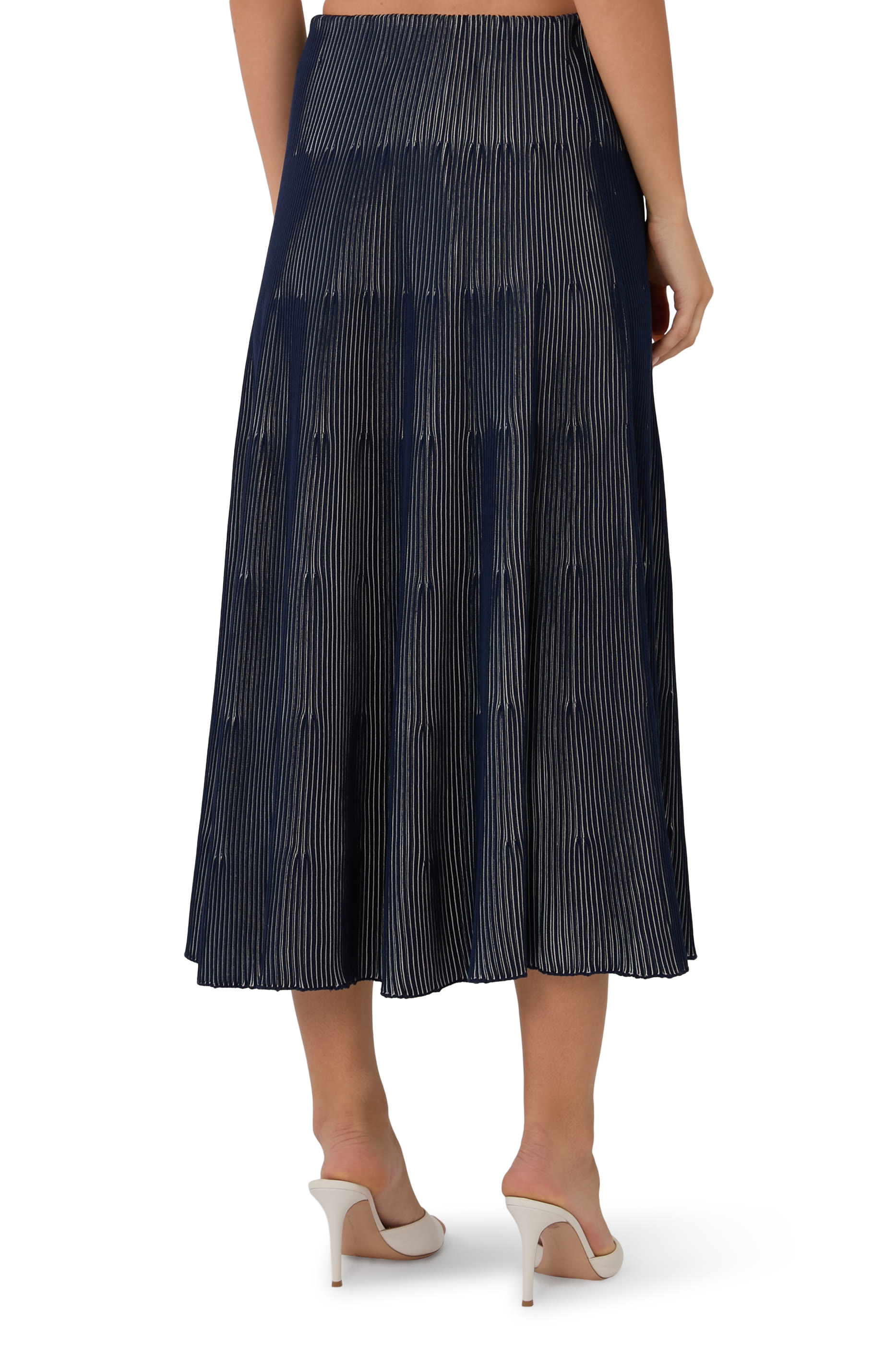 Interrib Effect Long Skirt