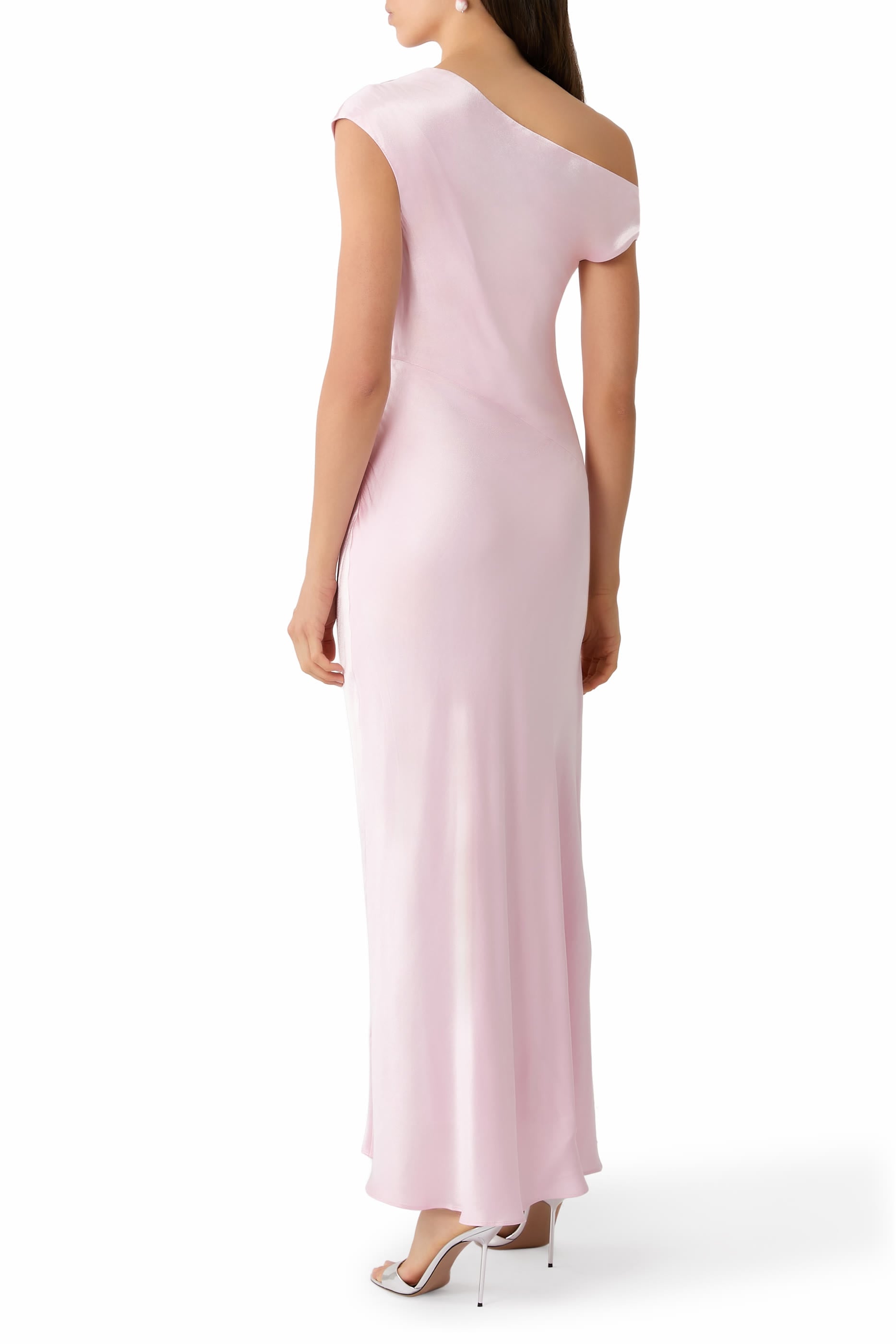 La Lune Asymmetrical Draped Maxi Dress