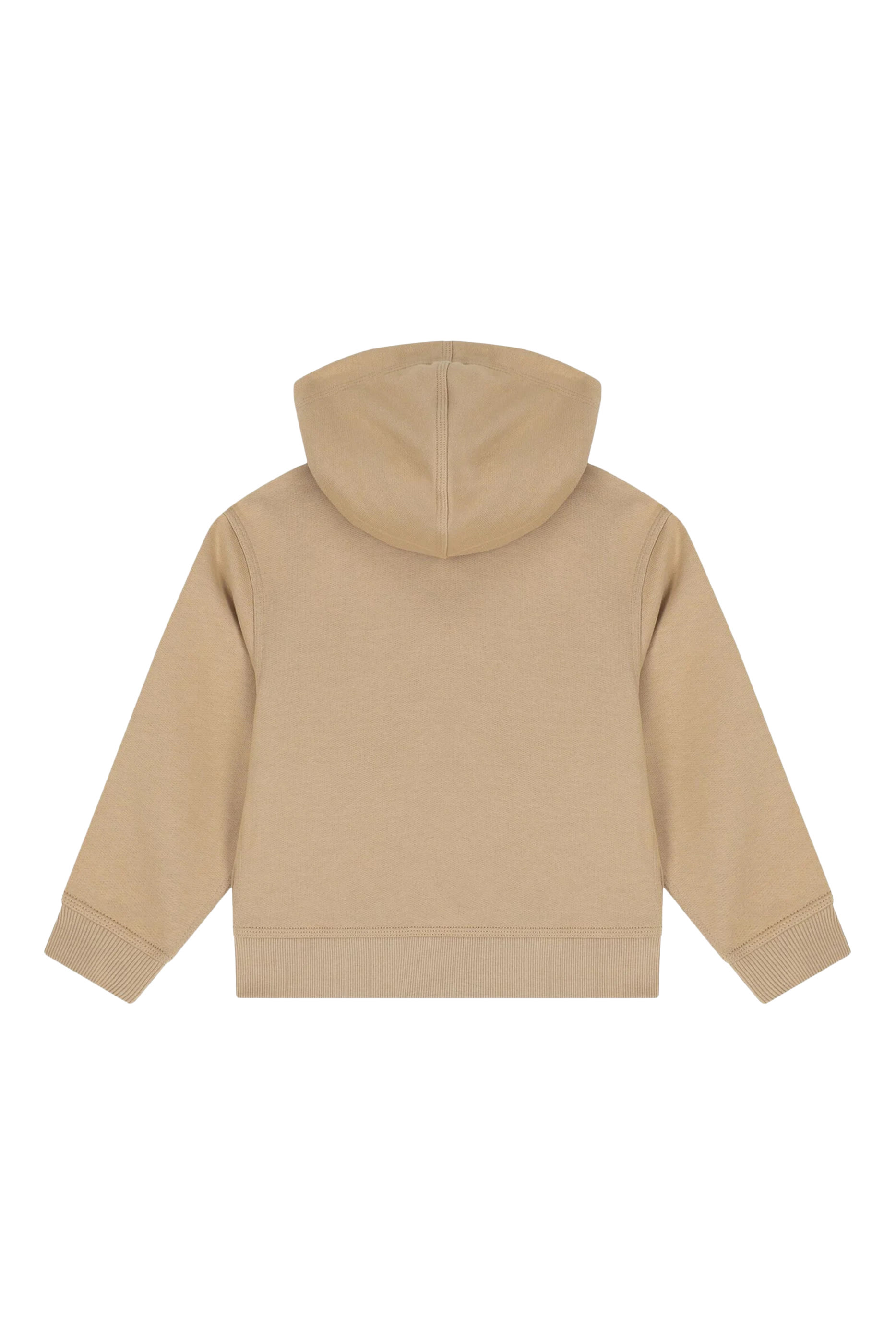 Kids Check Trim Cotton Zip Hoodie