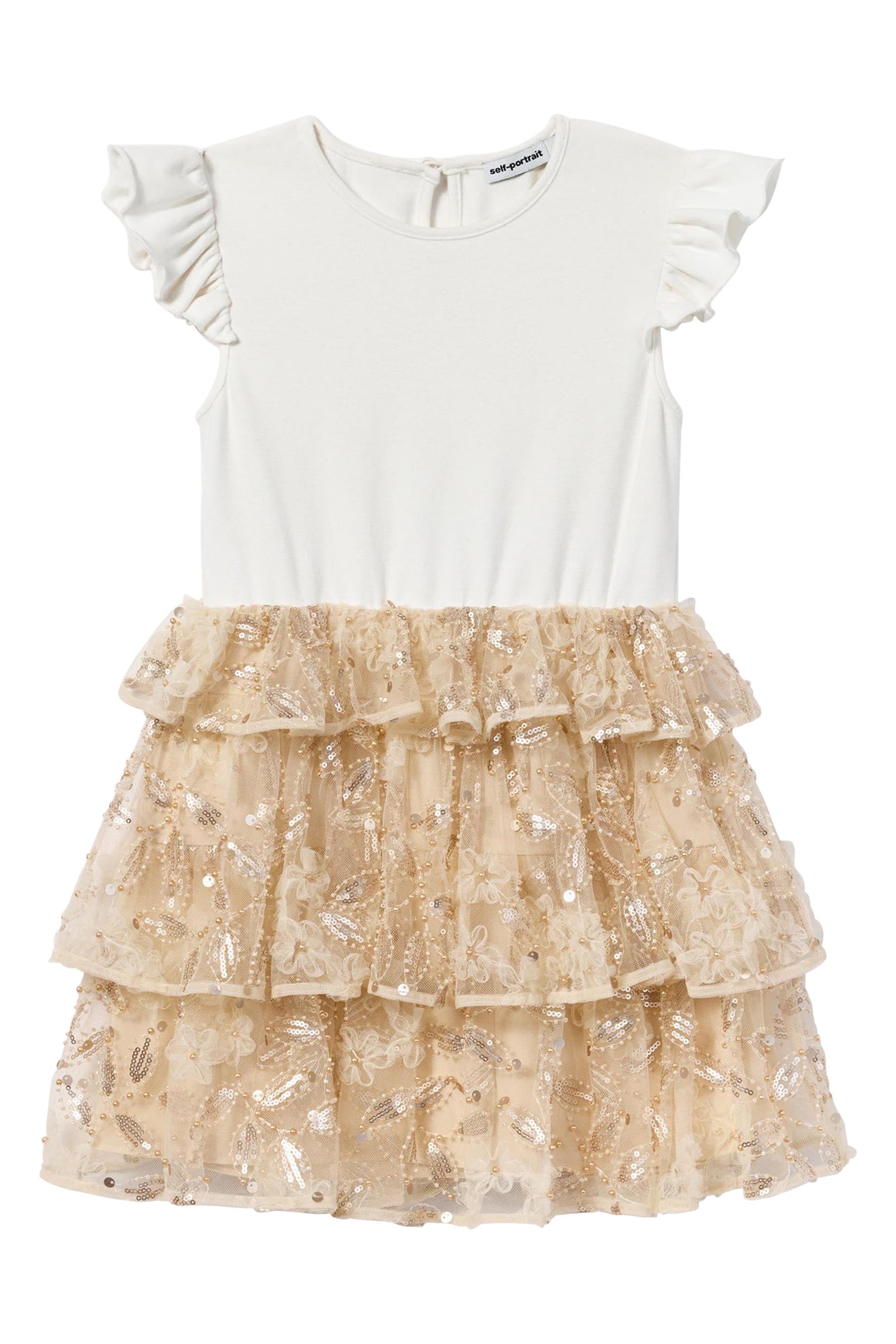 Kids Jersey Sequin Tulle Dress