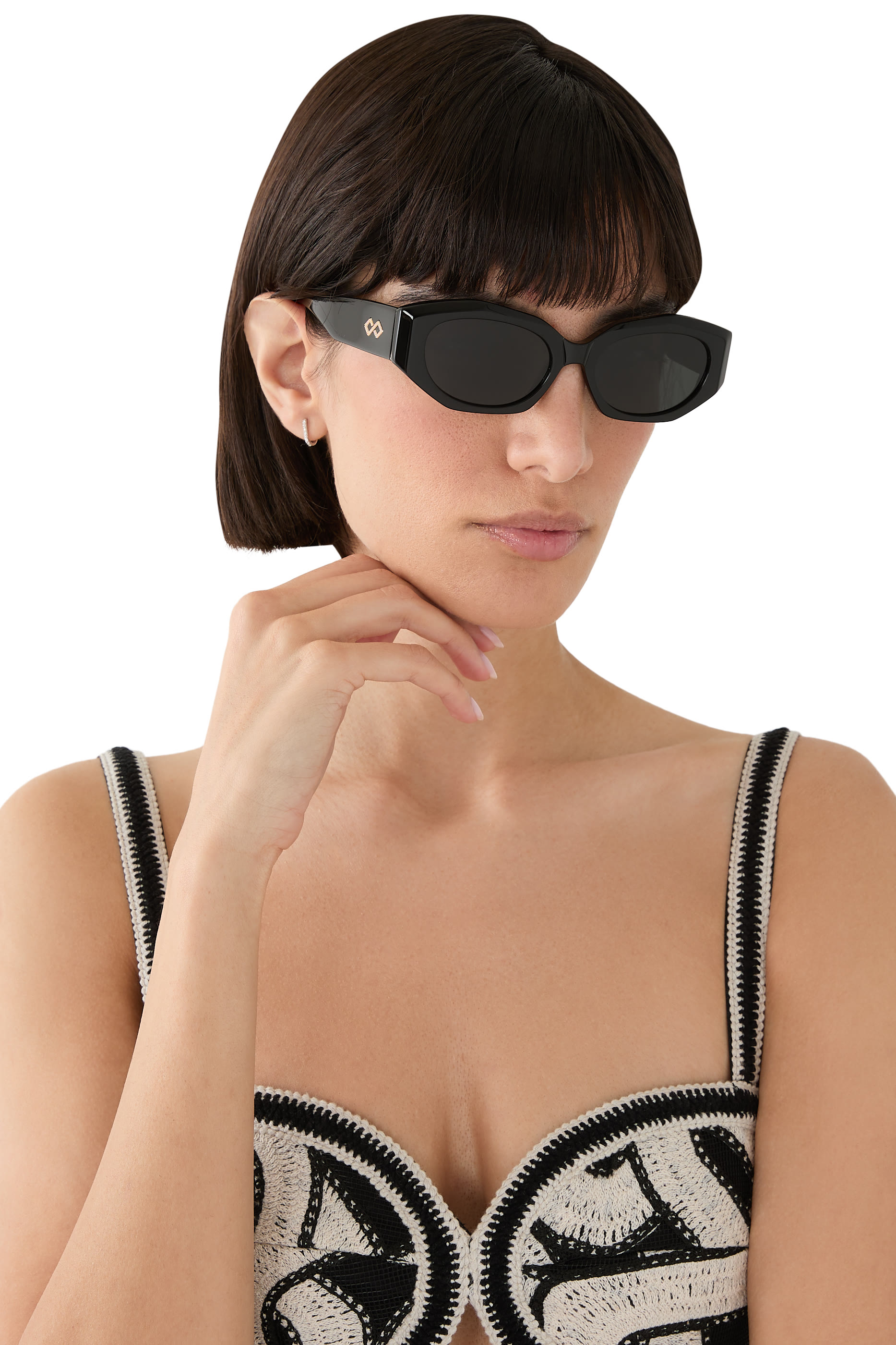  Blair Rectangular Frame Sunglasses 