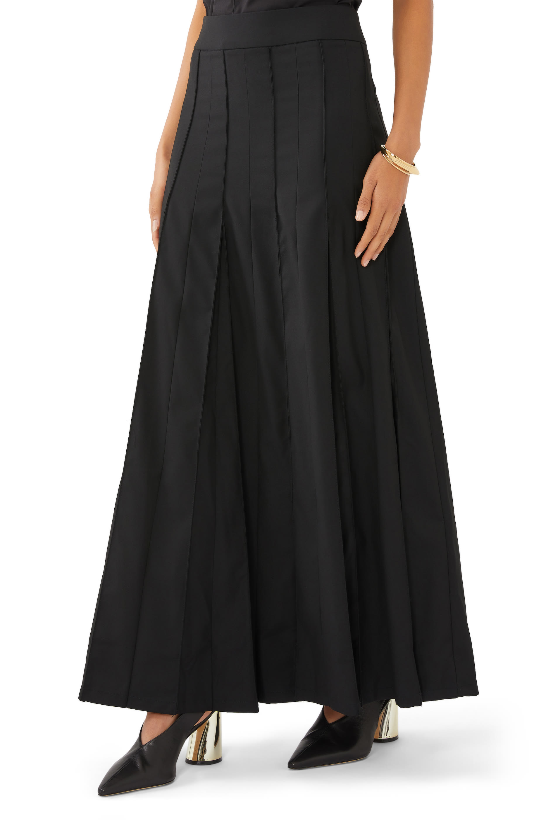 Pleated Suiting Skirt